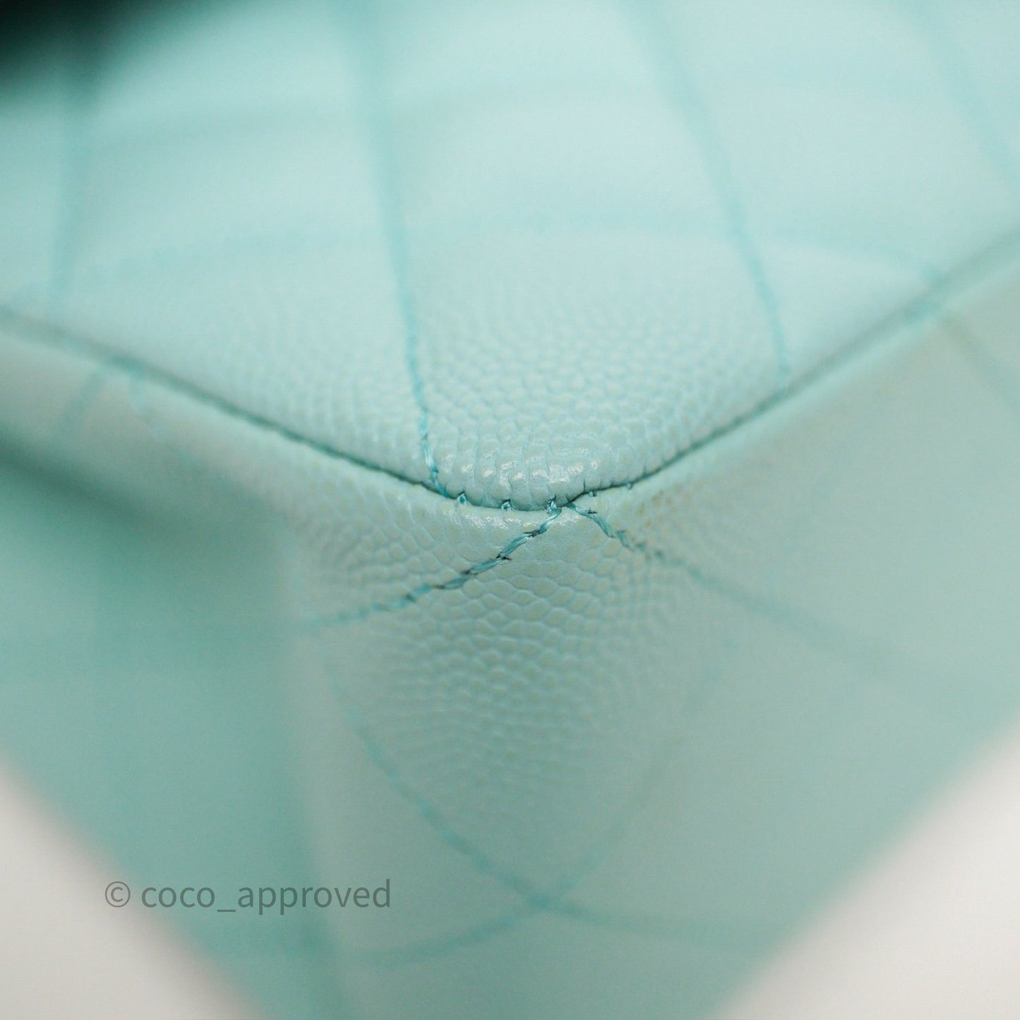 Chanel Small Classic Flap Quilted Light Tiffany Blue Caviar Gold Hardware