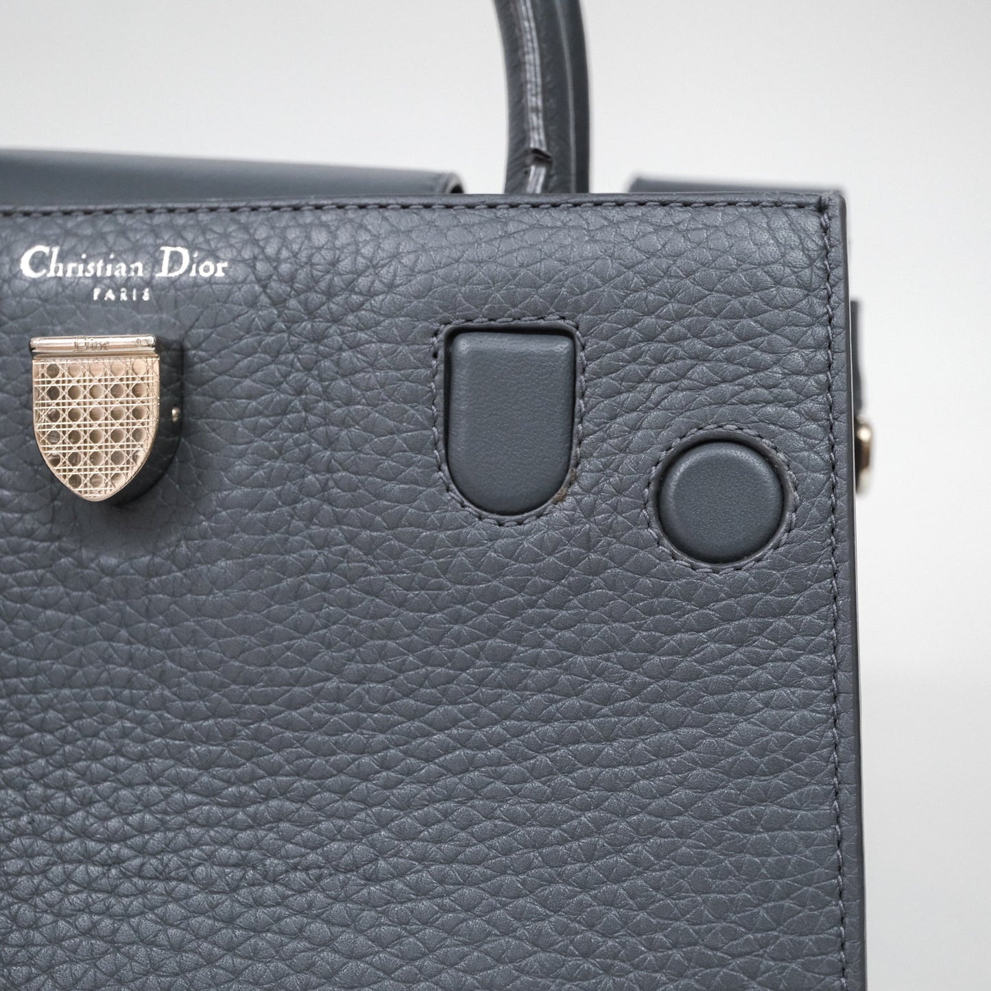 Christian Dior Mini Diorever Bag Grained Calfskin Grey