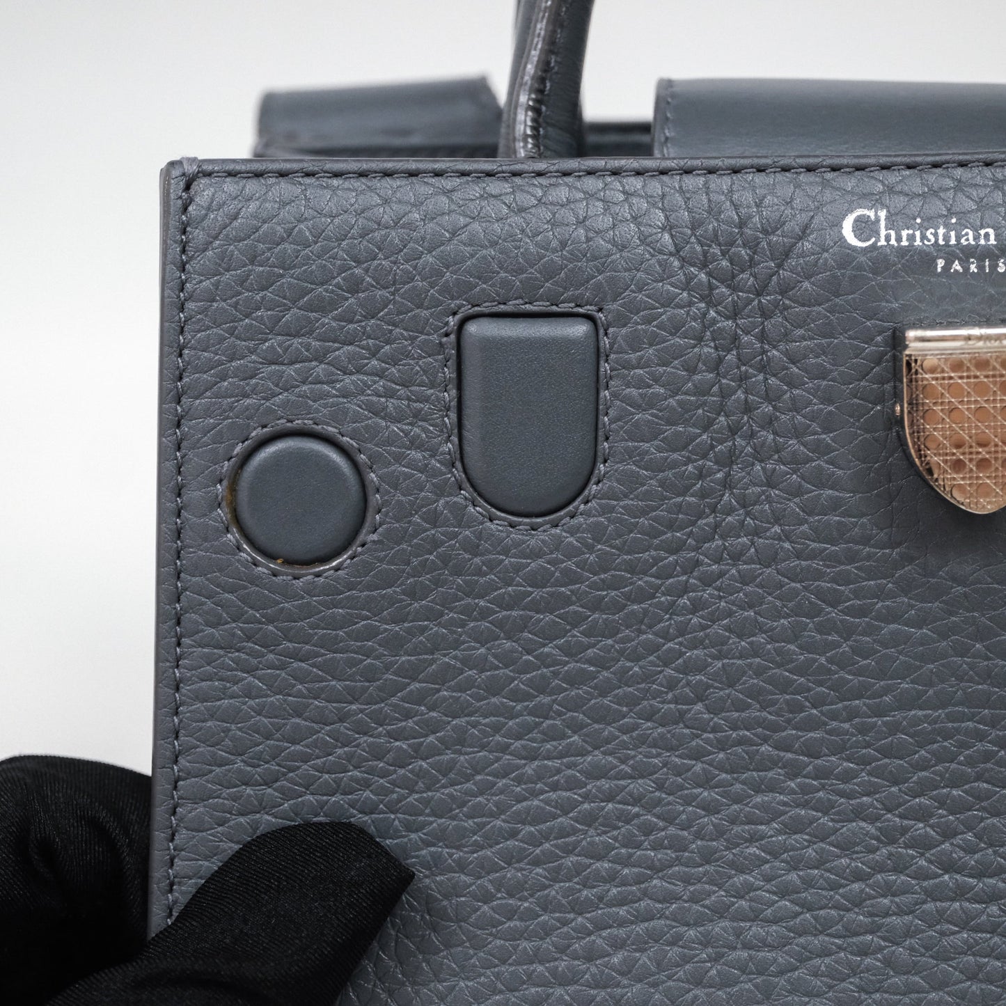 Christian Dior Mini Diorever Bag Grained Calfskin Grey