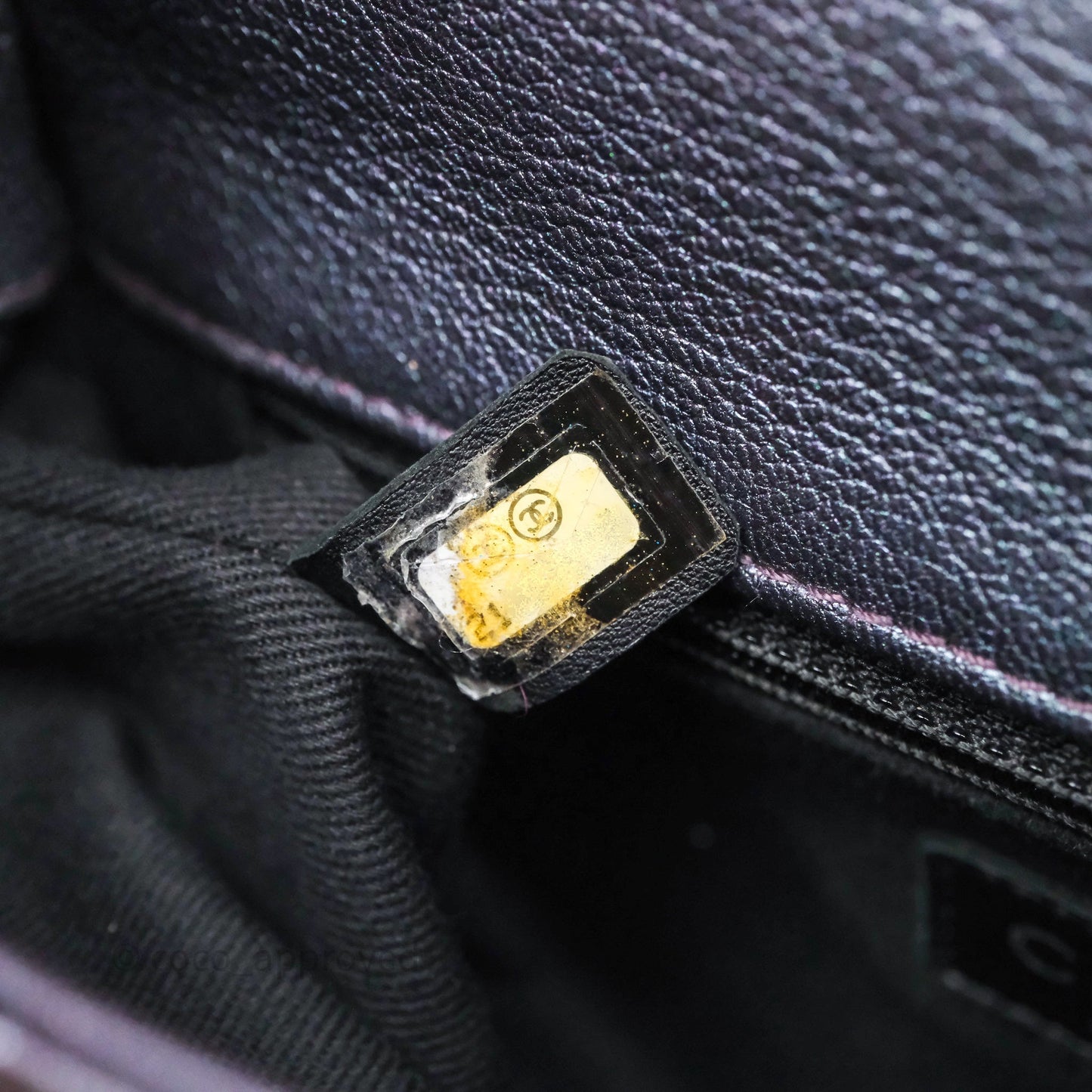 Chanel Quilted Double Carry Waist Chain Flap Iridescent Purple Goatskin Rainbow Hardware