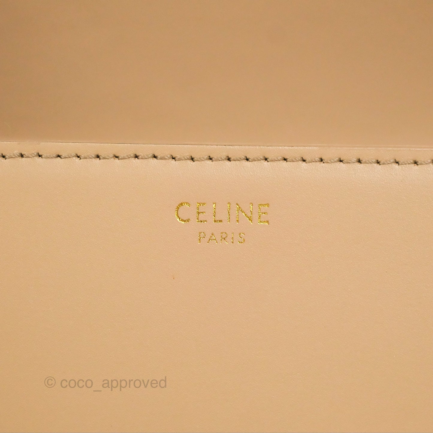 Celine Teen Triomphe Bag Shiny Calfskin Light Beige