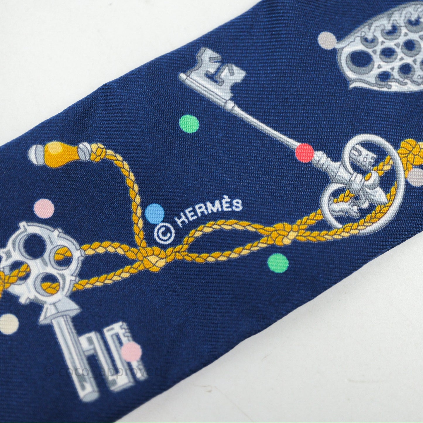 Hermes Silk Les Cles A Pois Twilly