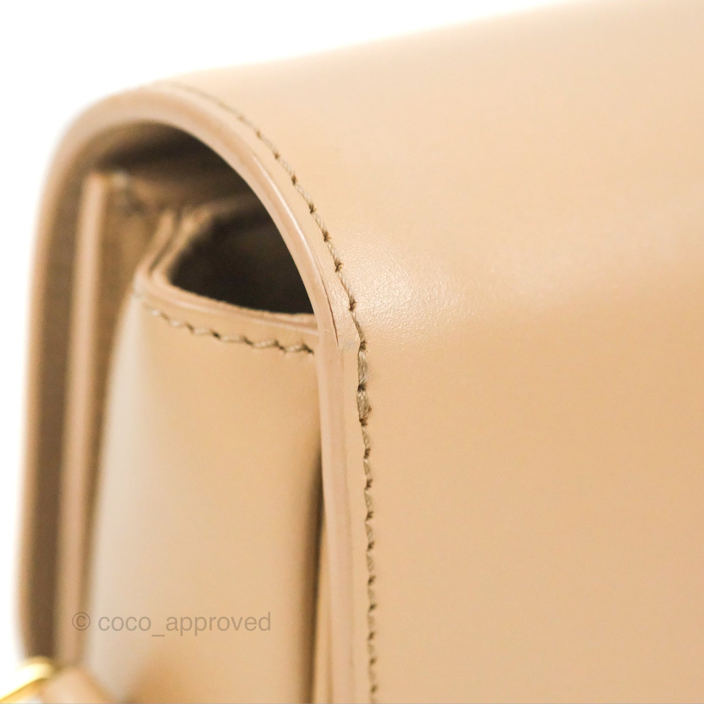 Celine Teen Triomphe Bag Shiny Calfskin Light Beige