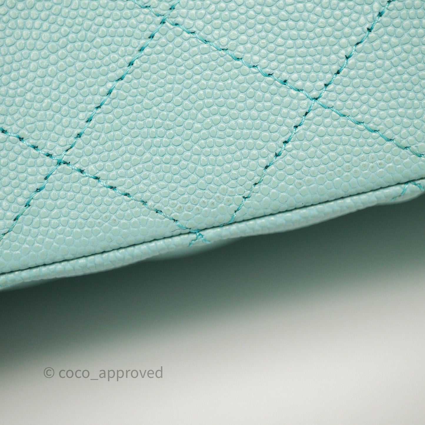 Chanel Small Classic Flap Quilted Light Tiffany Blue Caviar Gold Hardware