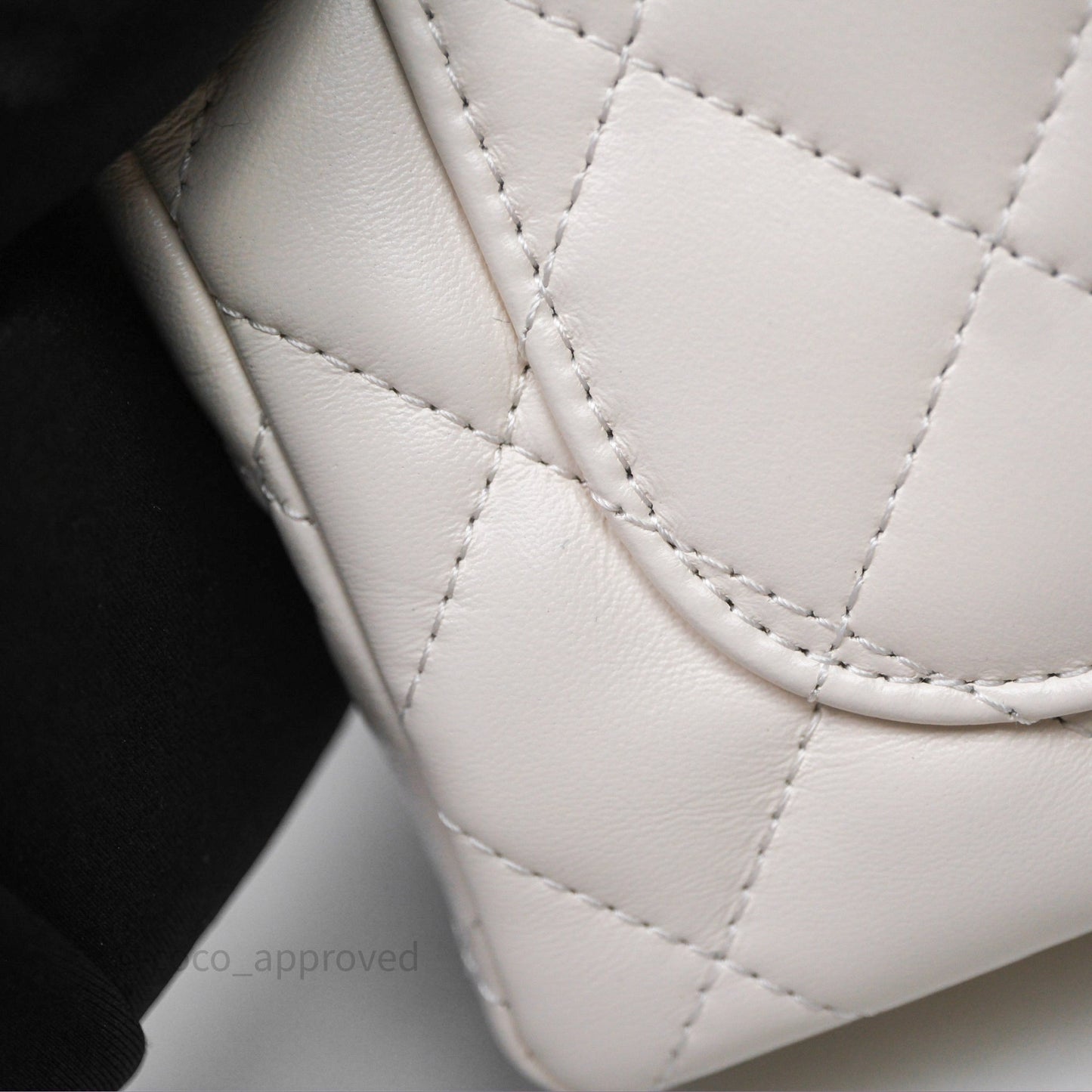 Chanel Top Handle White Lambskin Gold Hardware