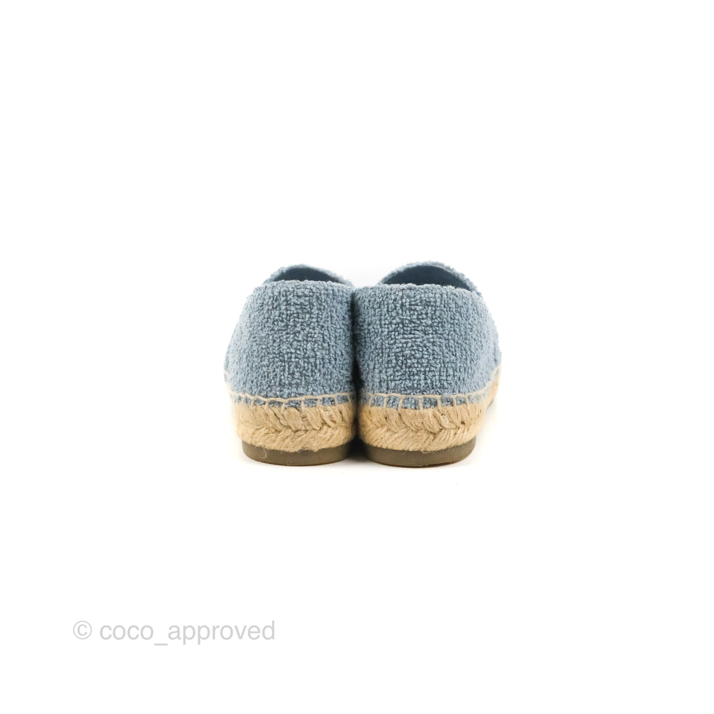 Chanel Espadrille Black Blue Tweed Size 37
