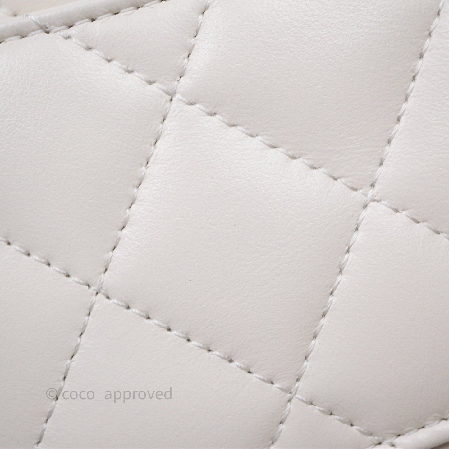Chanel Top Handle White Lambskin Gold Hardware