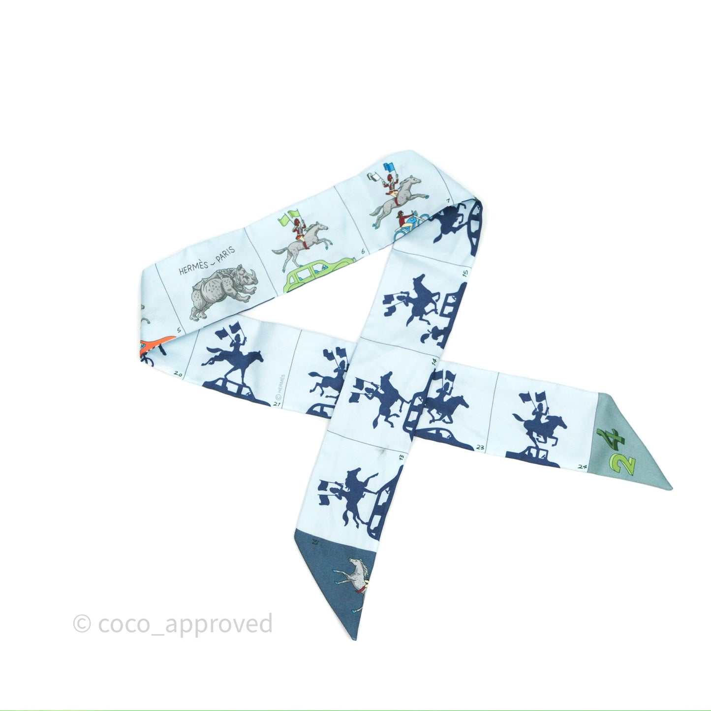 Hermes Parade Twilly Bleu Glacier / Vert Amande / Or