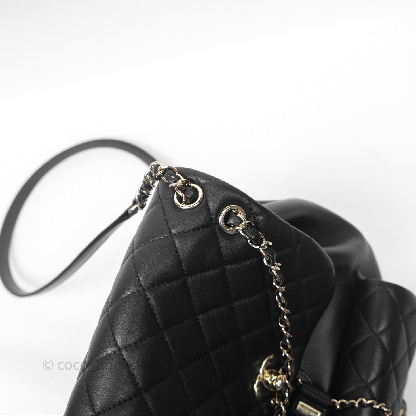 Chanel Quilted Large Duma Drawstring Backpack Black Calfskin