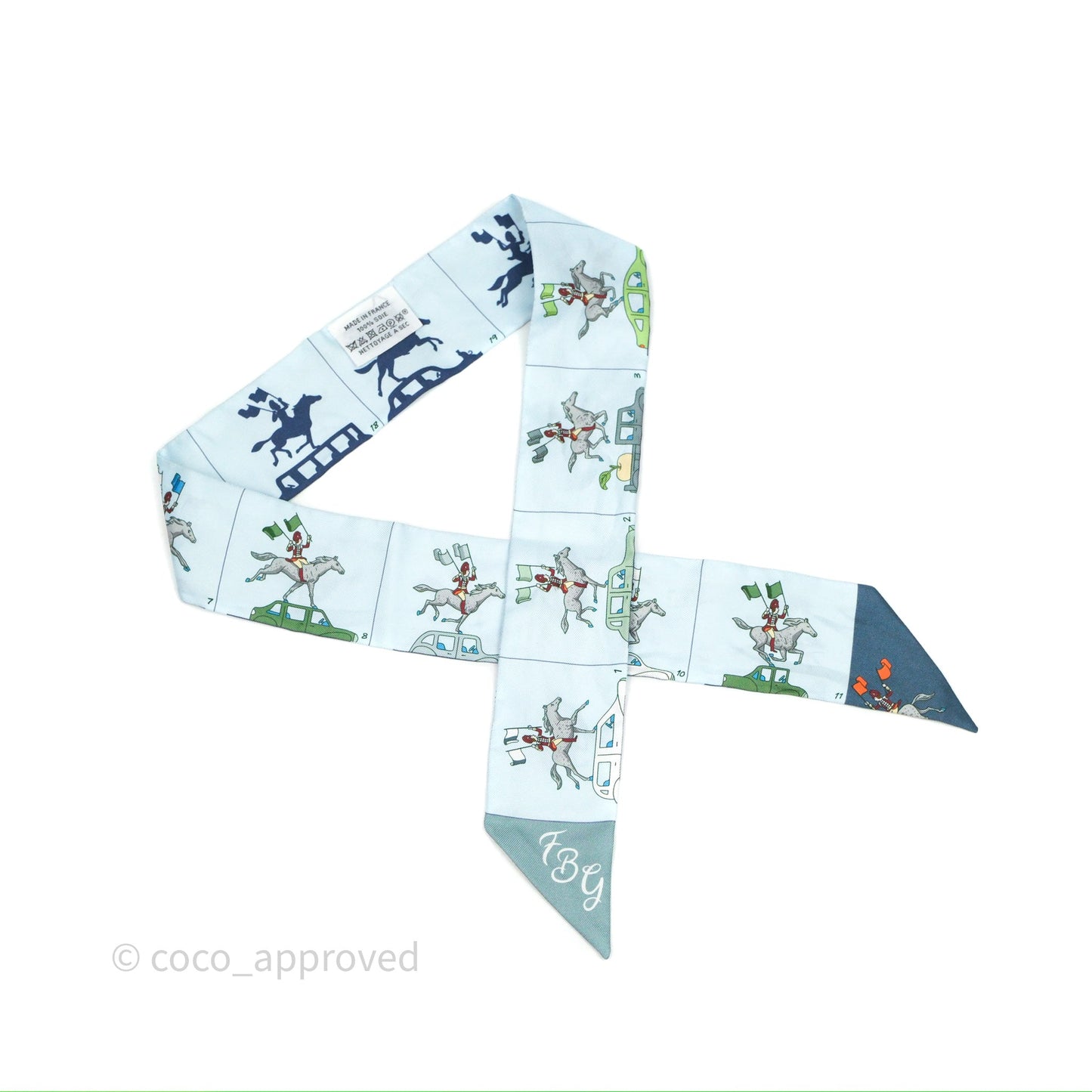 Hermes Parade Twilly Bleu Glacier / Vert Amande / Or