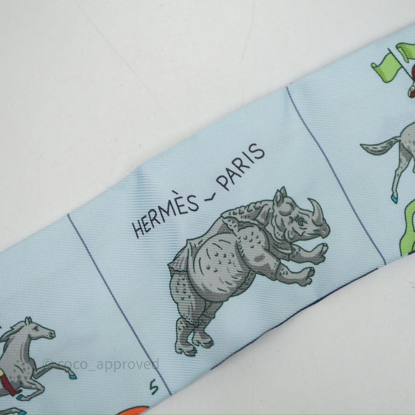 Hermes Parade Twilly Bleu Glacier / Vert Amande / Or