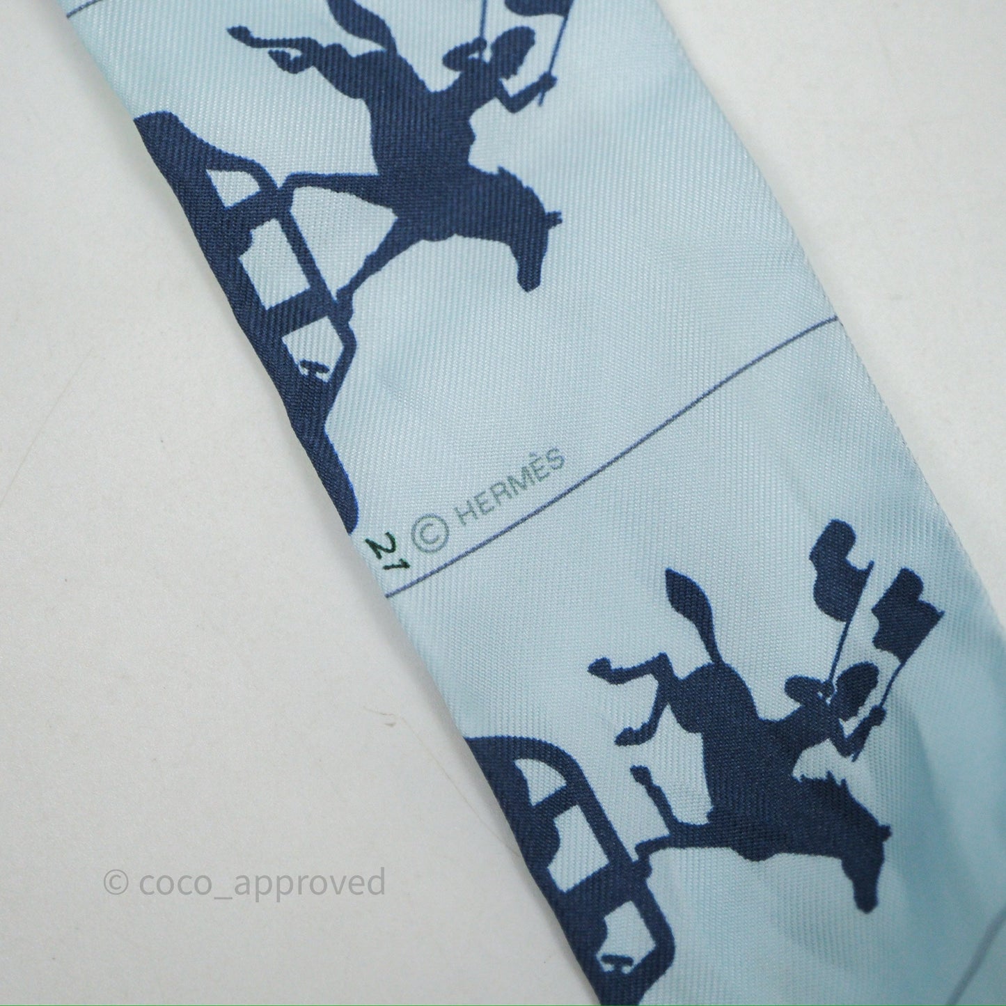 Hermes Parade Twilly Bleu Glacier / Vert Amande / Or