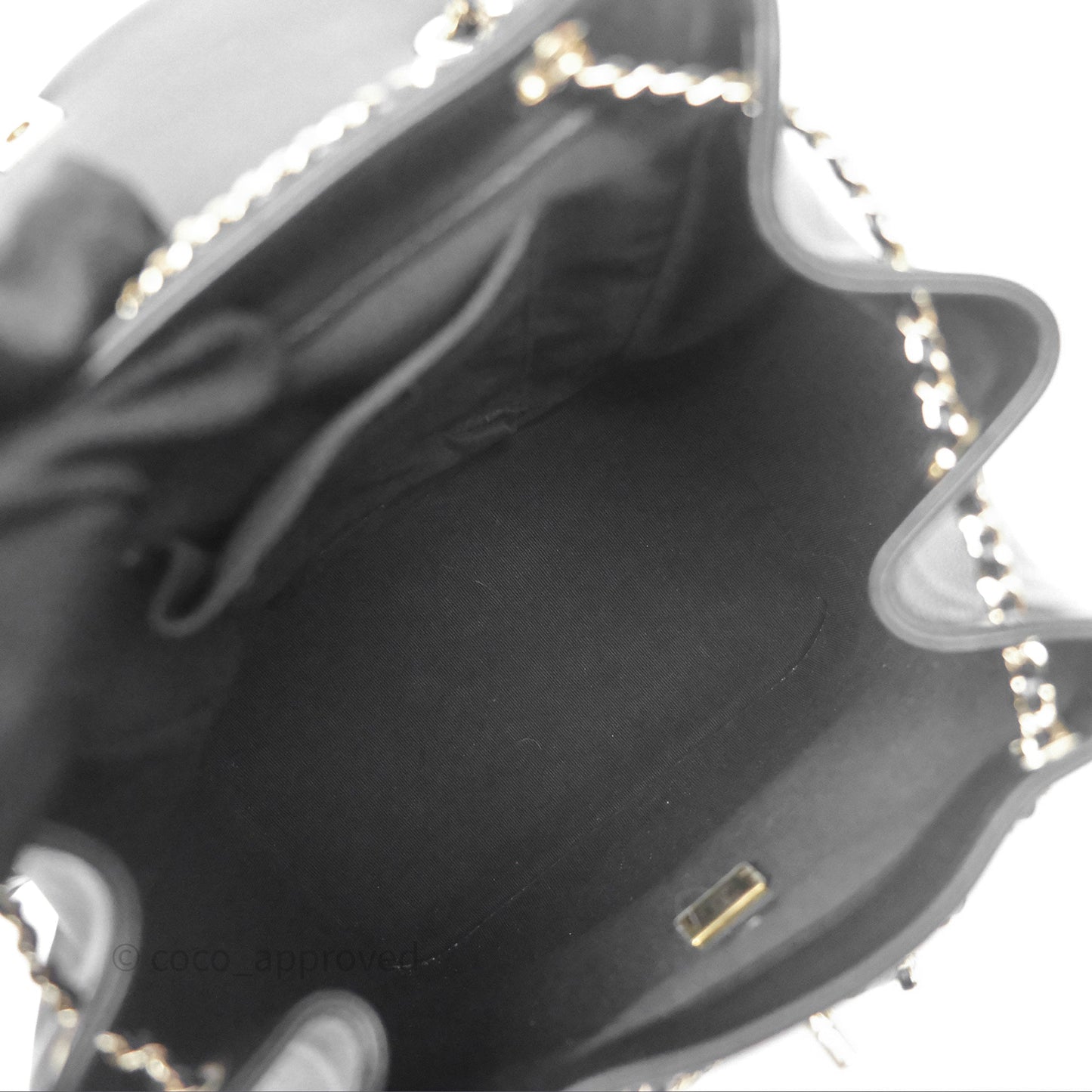 Chanel Quilted Large Duma Drawstring Backpack Black Calfskin