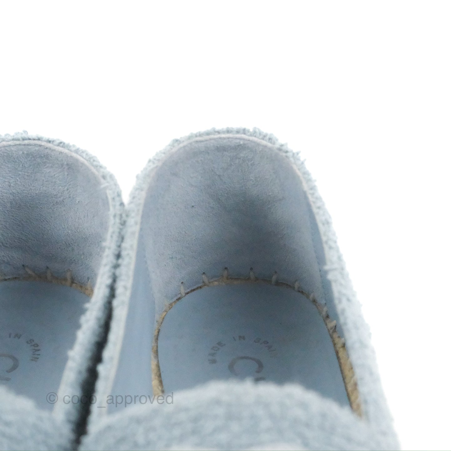 Chanel Espadrille Black Blue Tweed Size 37