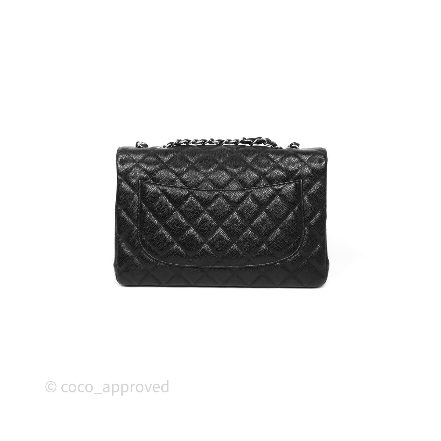 Chanel Jumbo Single Flap Black Caviar Silver Hardware