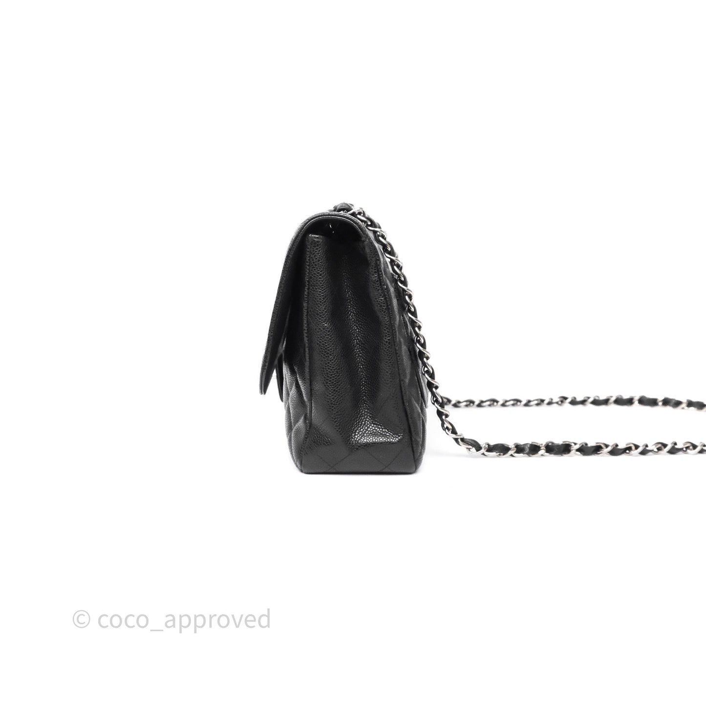 Chanel Jumbo Single Flap Black Caviar Silver Hardware