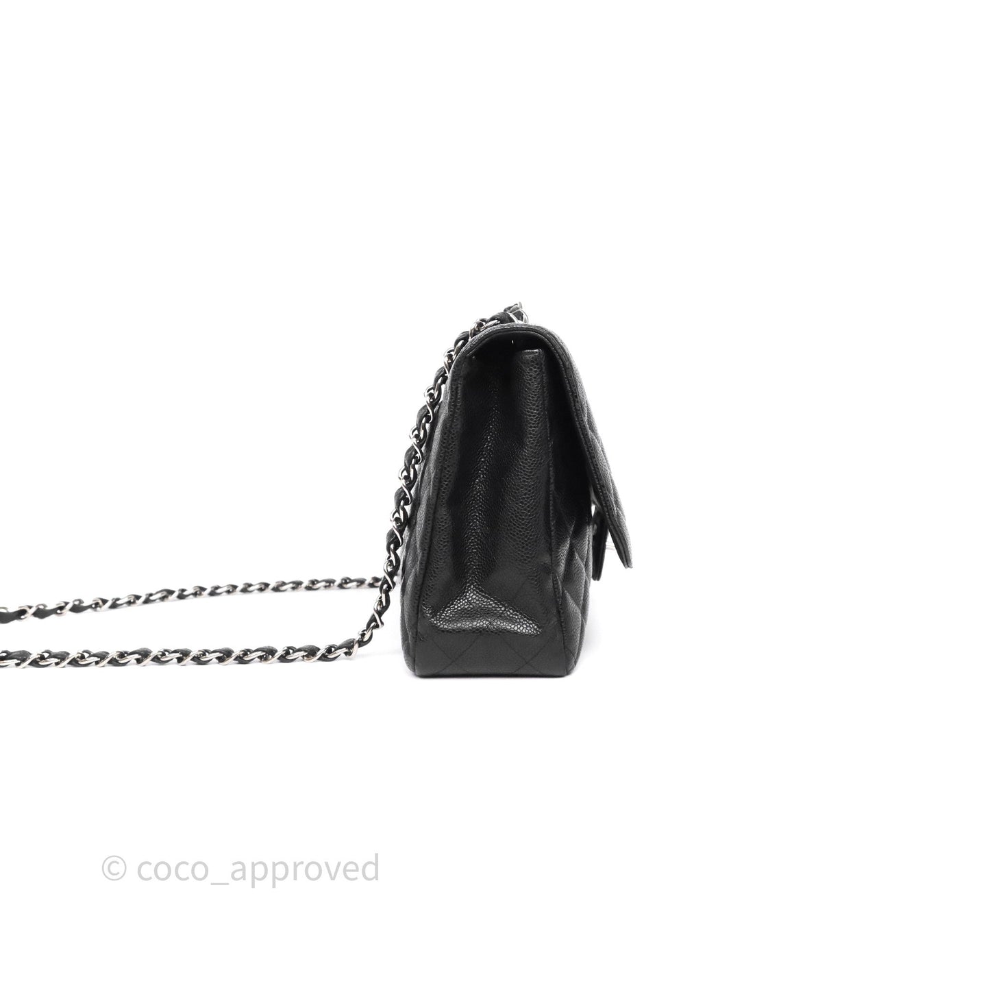 Chanel Jumbo Single Flap Black Caviar Silver Hardware