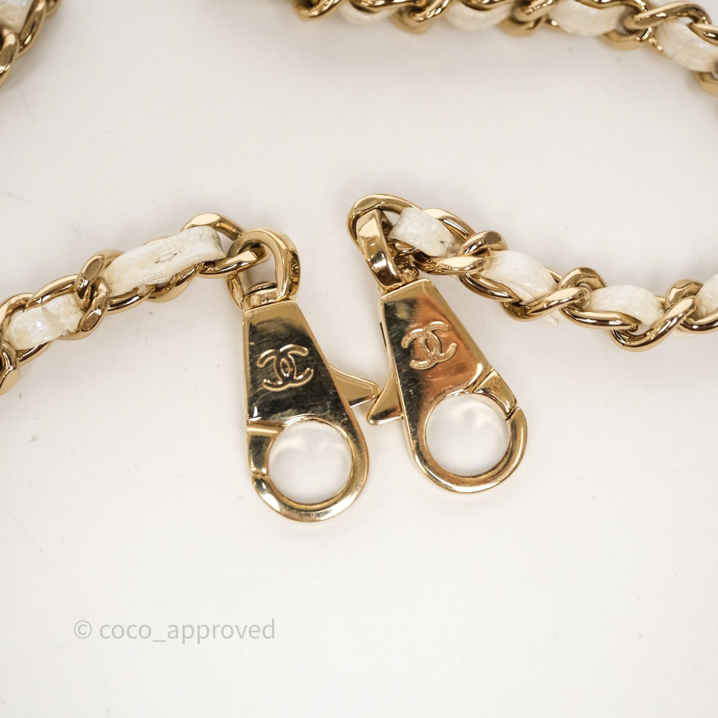 Chanel Mini Coco Handle Quilted Iridescent White Caviar Gold Hardware