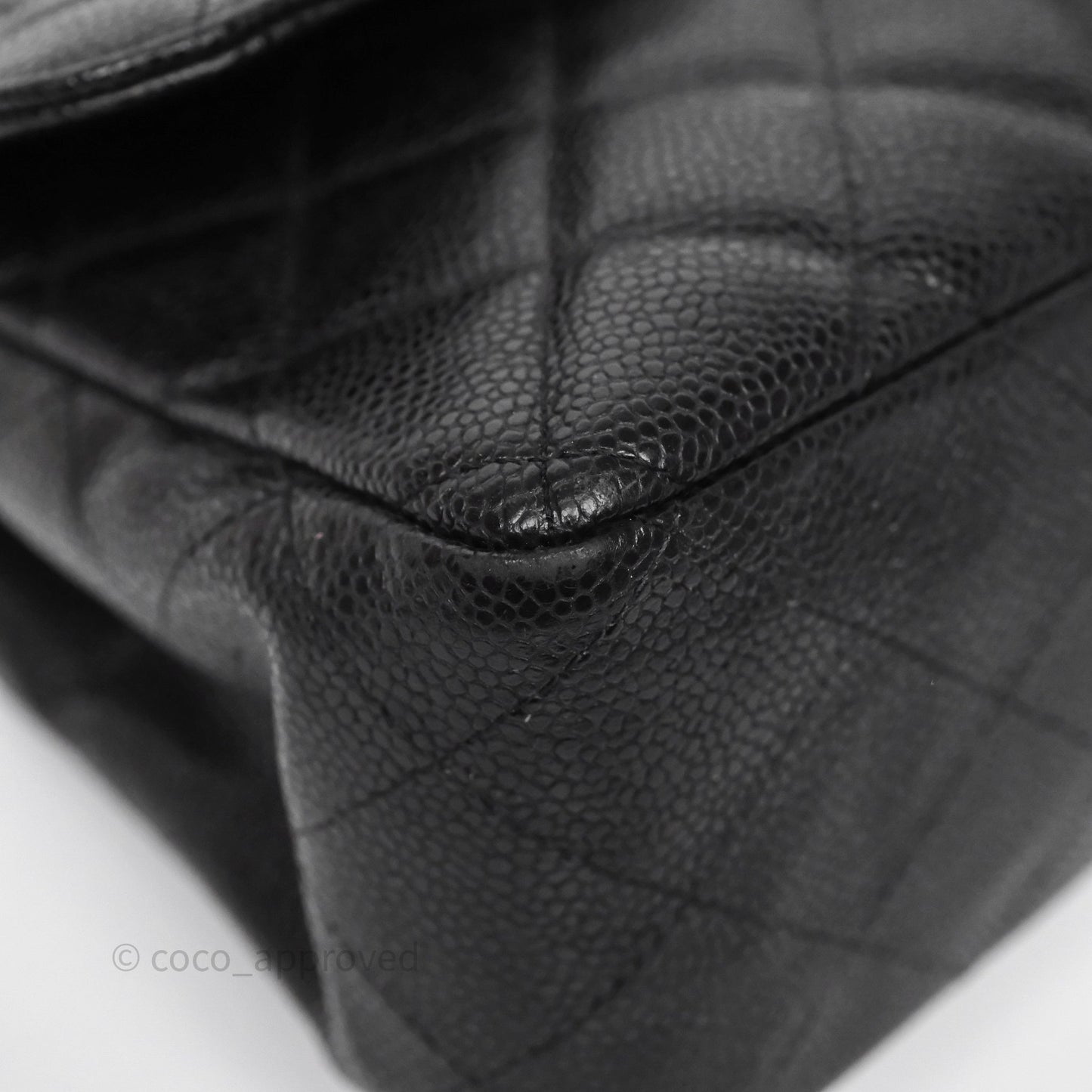 Chanel Jumbo Single Flap Black Caviar Silver Hardware