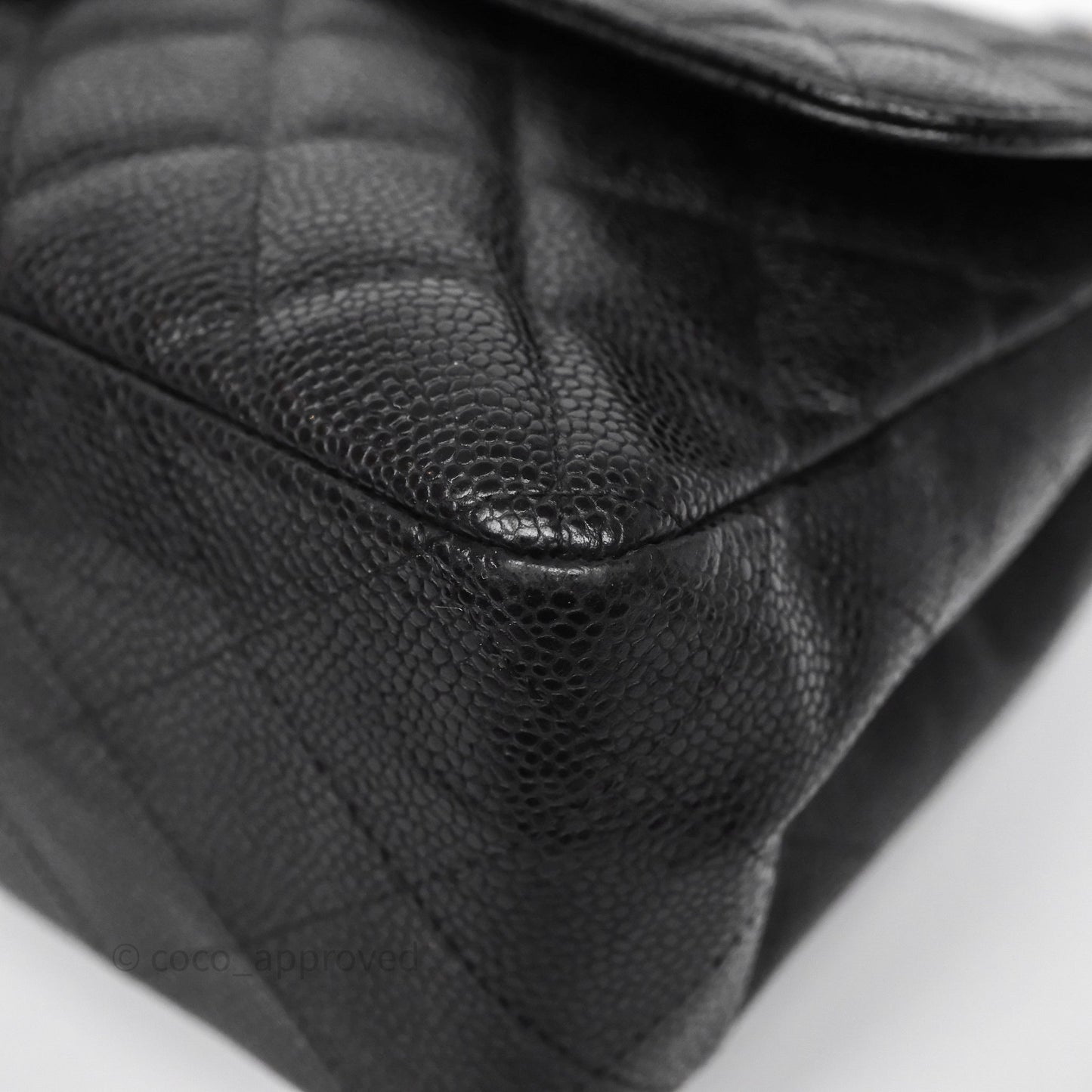 Chanel Jumbo Single Flap Black Caviar Silver Hardware