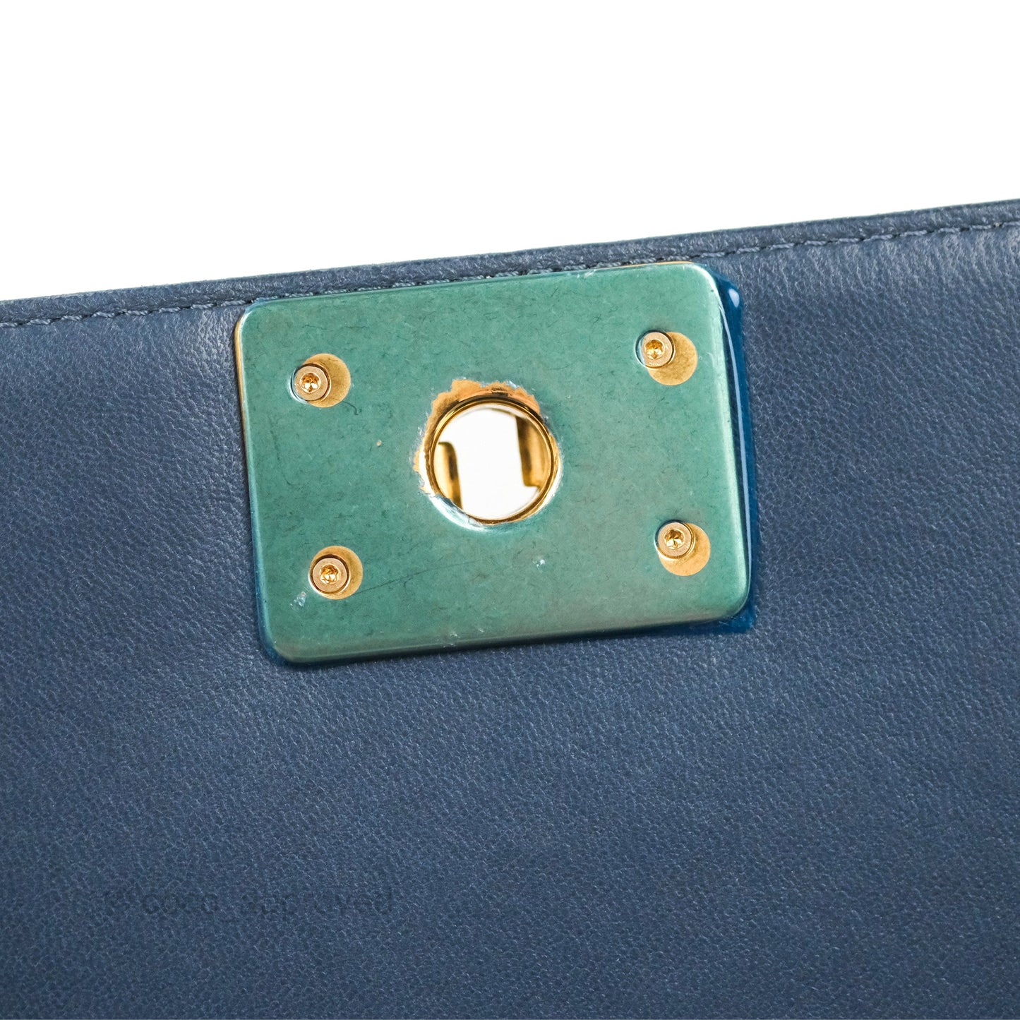 Chanel Medium Boy Chevron Braided Fabric Navy Calfskin Aged Gold Hardware