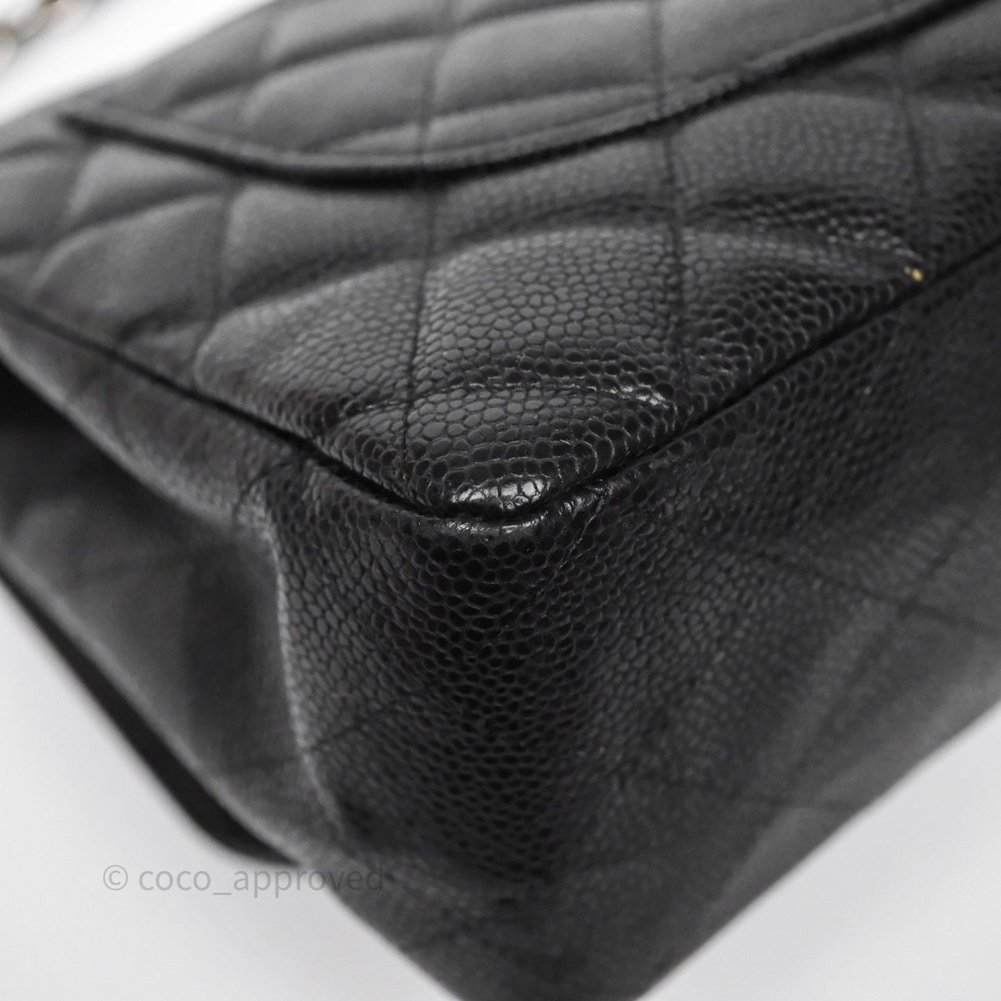 Chanel Jumbo Single Flap Black Caviar Silver Hardware