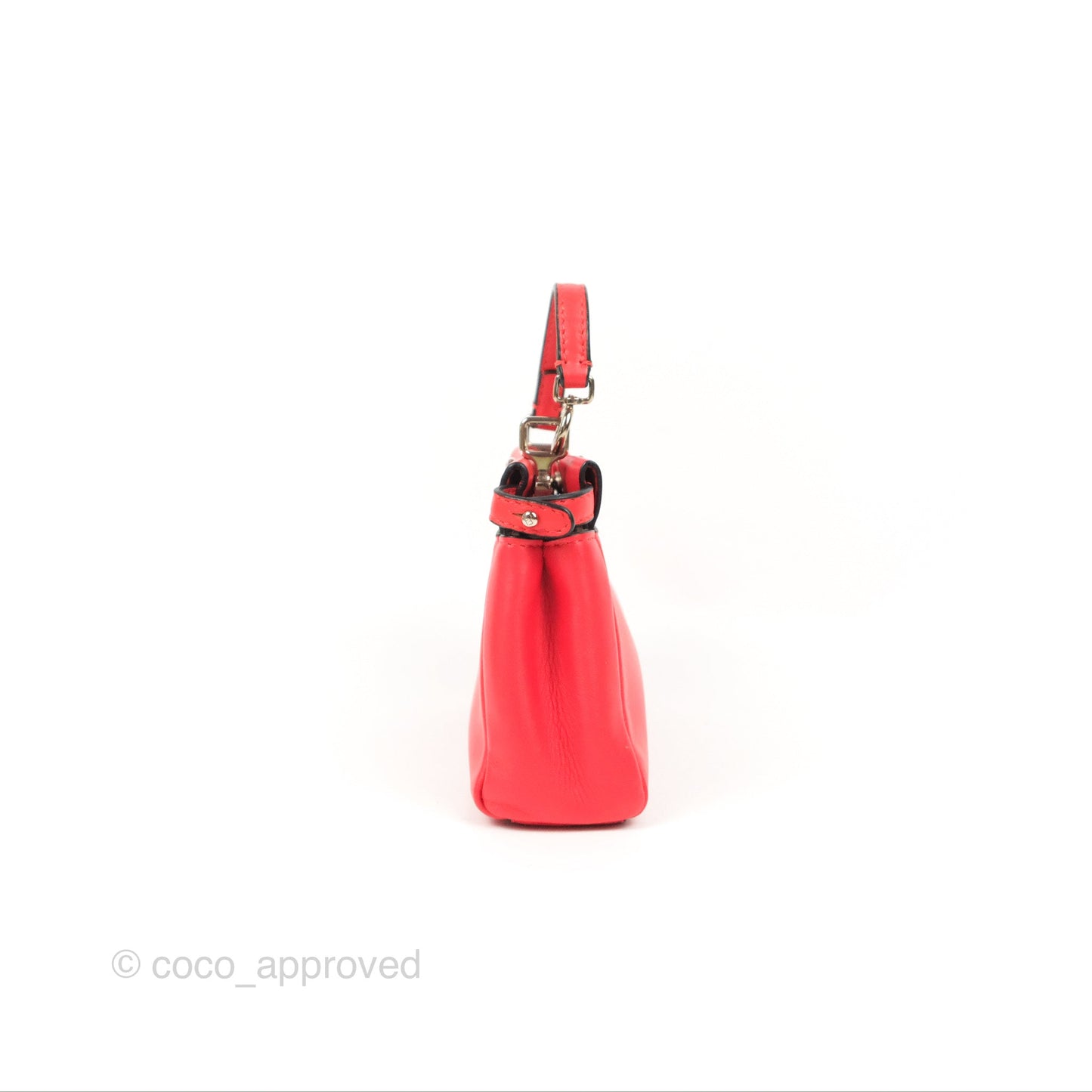Fendi Micro Peekaboo Bag Red Calfskin Silver Hardware