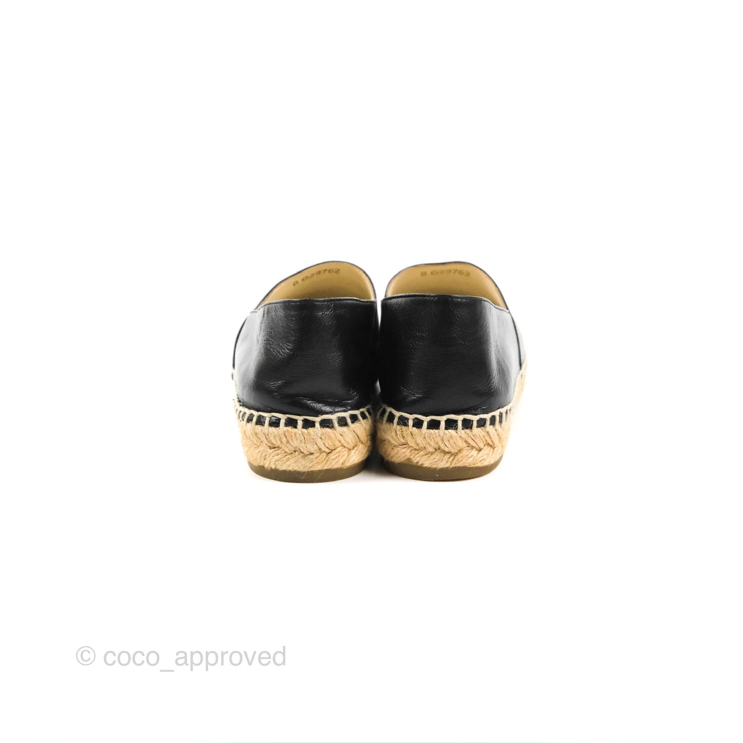 Chanel Espadrille Black Leather Size 39