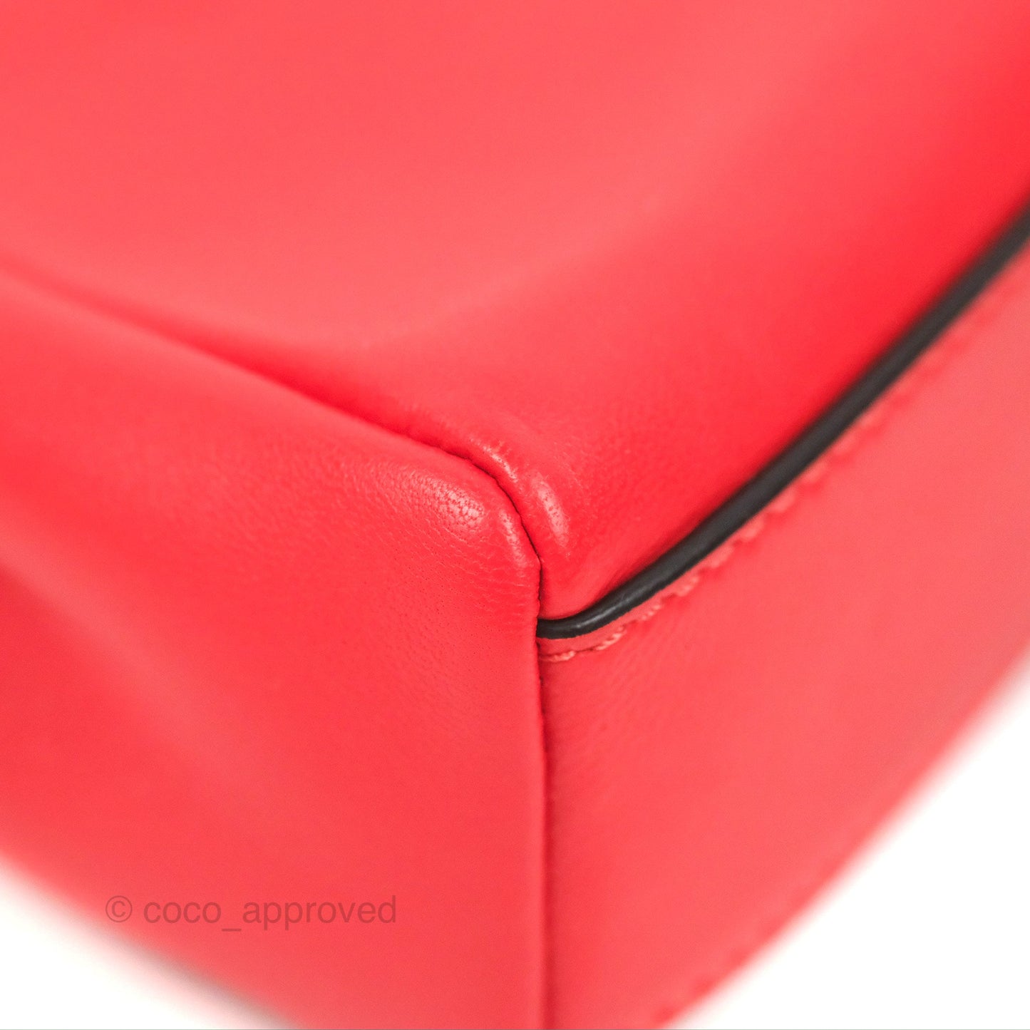 Fendi Micro Peekaboo Bag Red Calfskin Silver Hardware