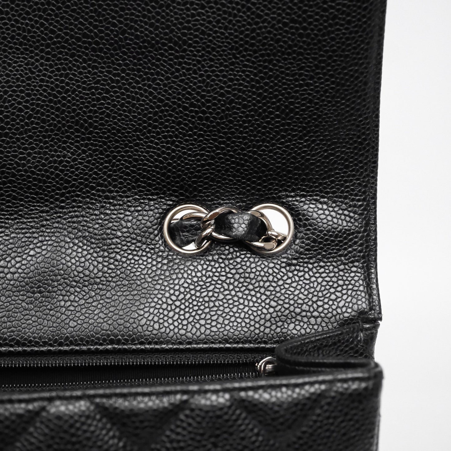 Chanel Jumbo Single Flap Black Caviar Silver Hardware