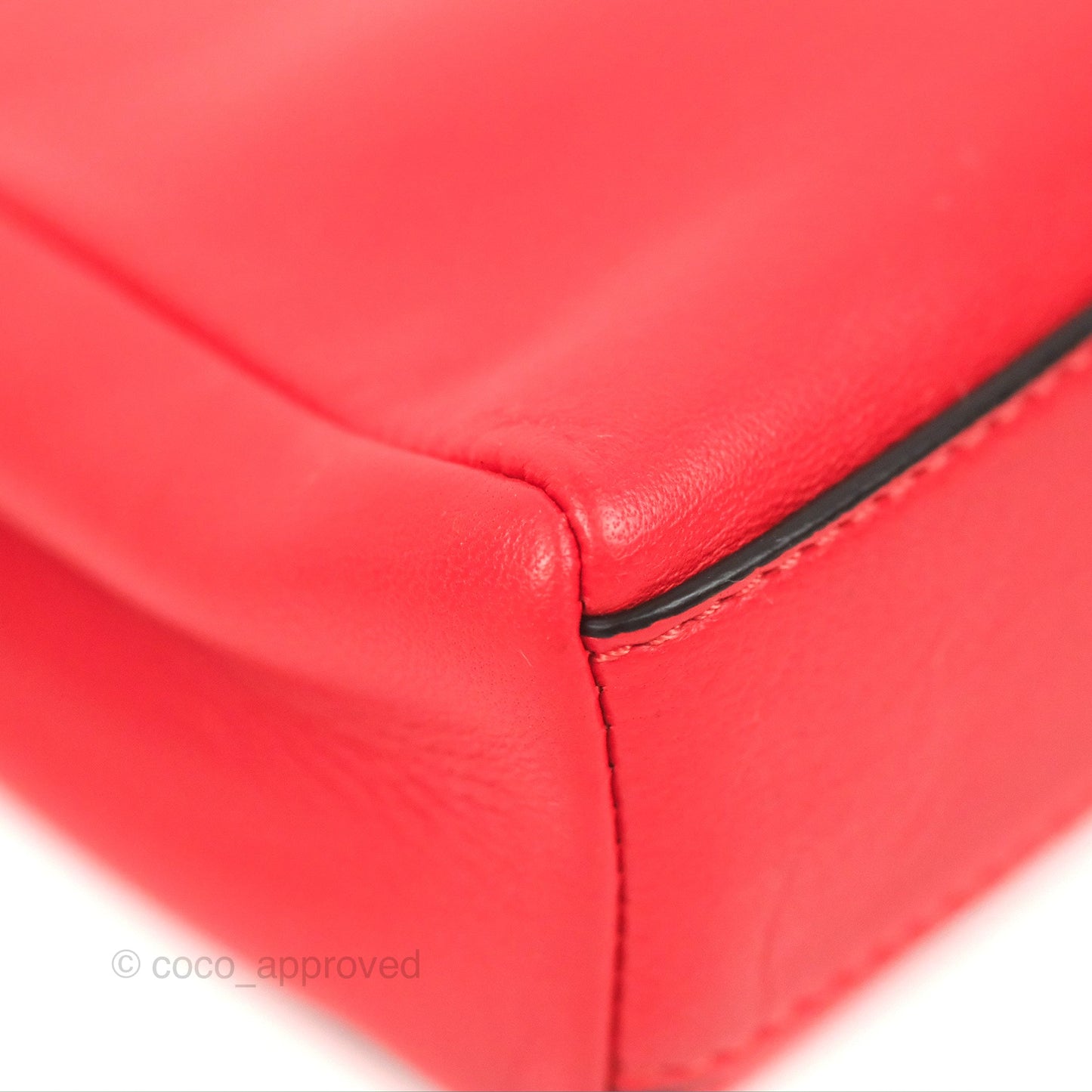 Fendi Micro Peekaboo Bag Red Calfskin Silver Hardware