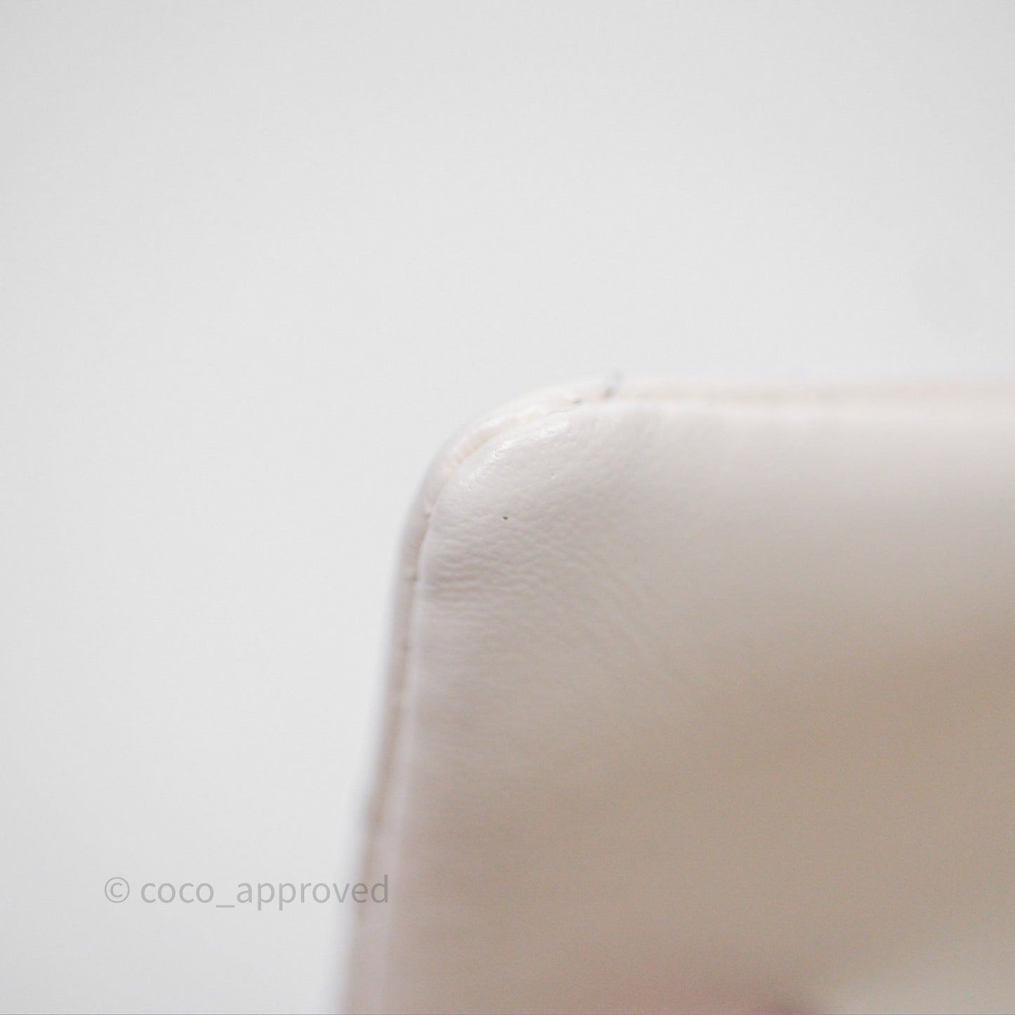 Chanel Top Handle White Lambskin Gold Hardware