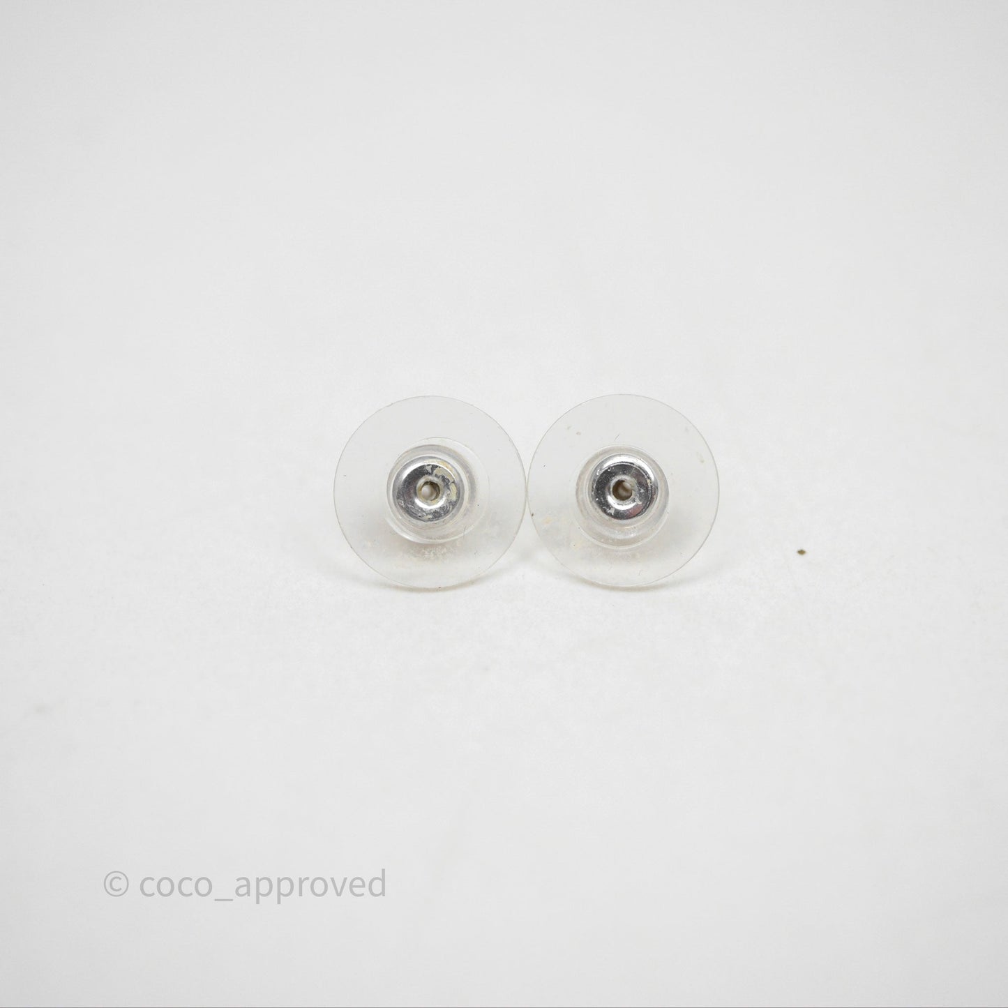 Chanel CC Hoop Logo Crystals Gold Gun Metal Earrings 20A