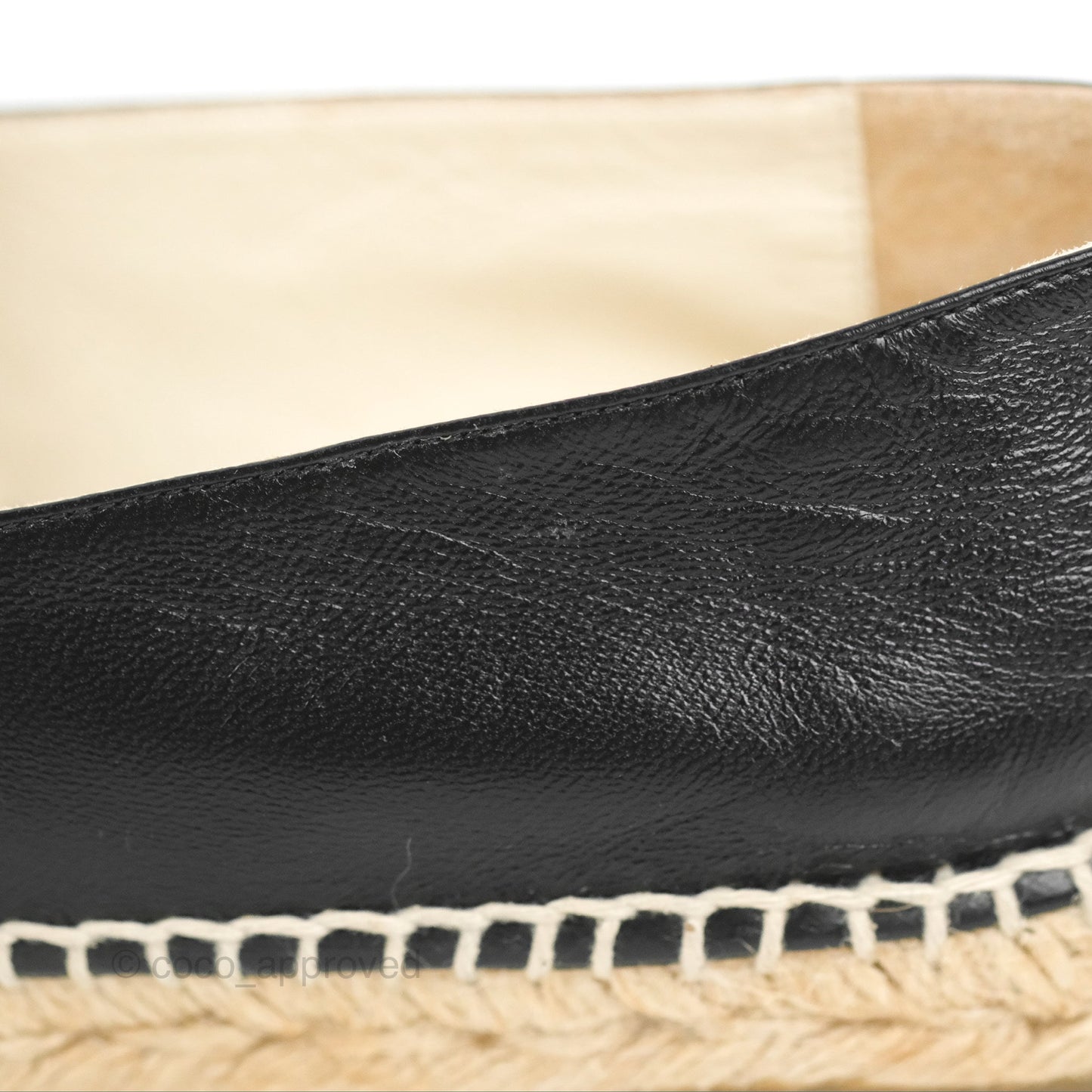 Chanel Espadrille Black Leather Size 39