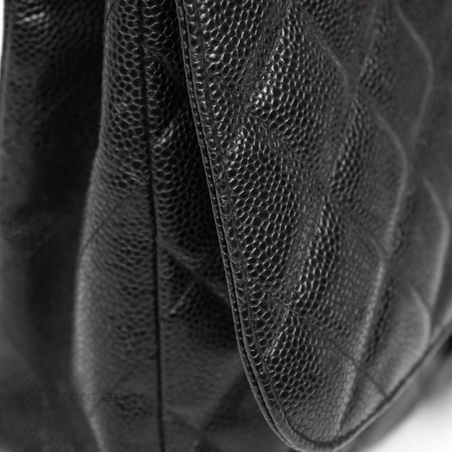 Chanel Jumbo Single Flap Black Caviar Silver Hardware