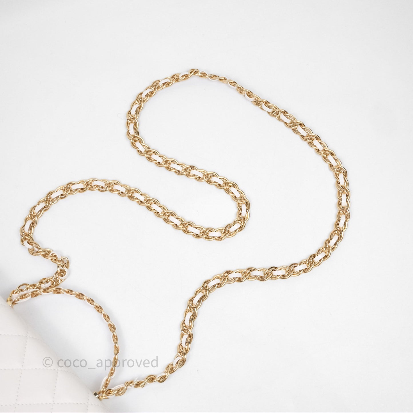 Chanel Top Handle White Lambskin Gold Hardware