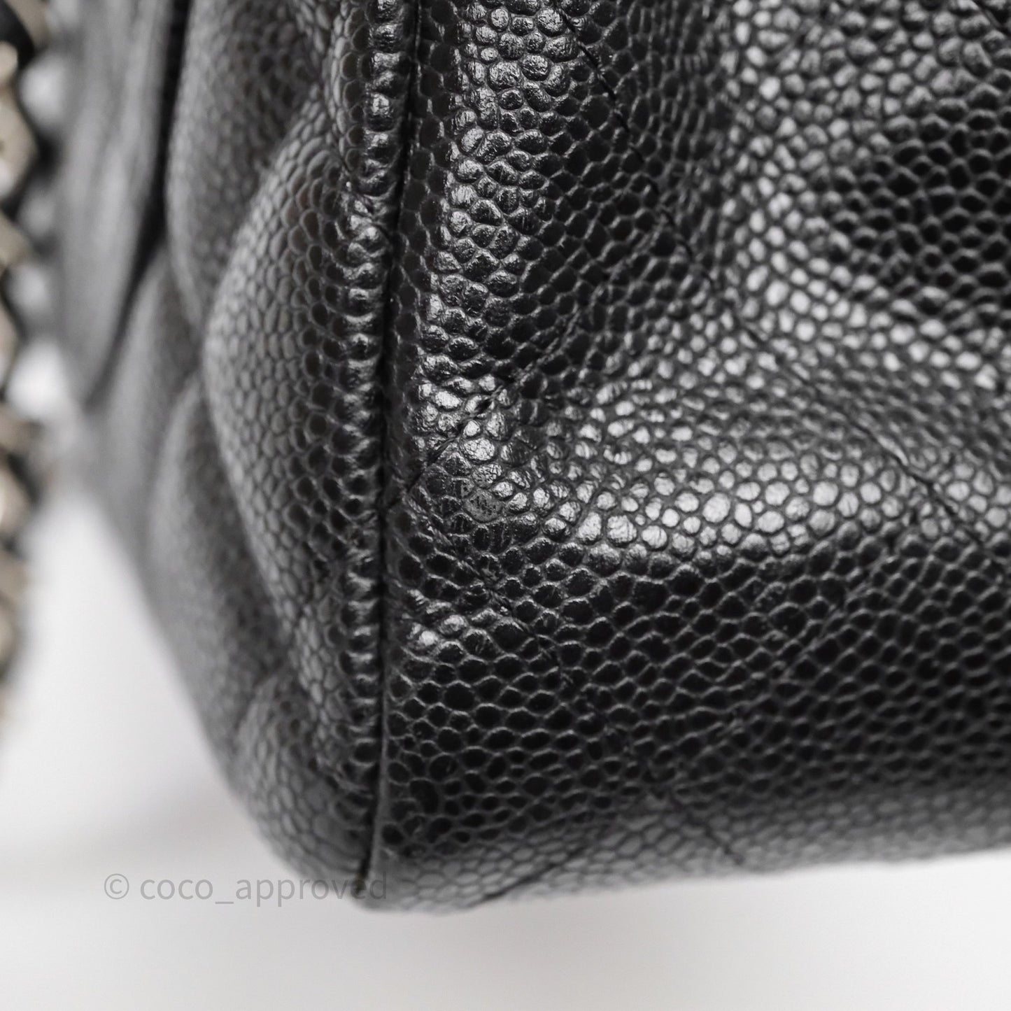 Chanel Jumbo Single Flap Black Caviar Silver Hardware