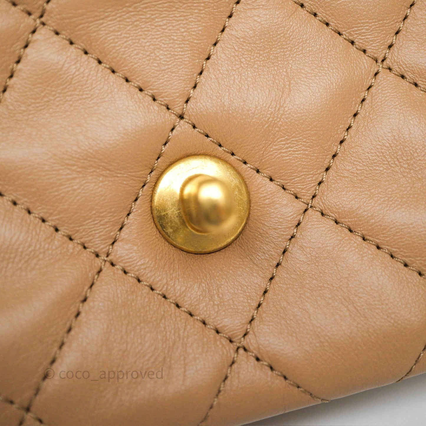 Chanel Medium All Slide Adjustable Chain Flap Beige Lambskin Aged Gold Hardware