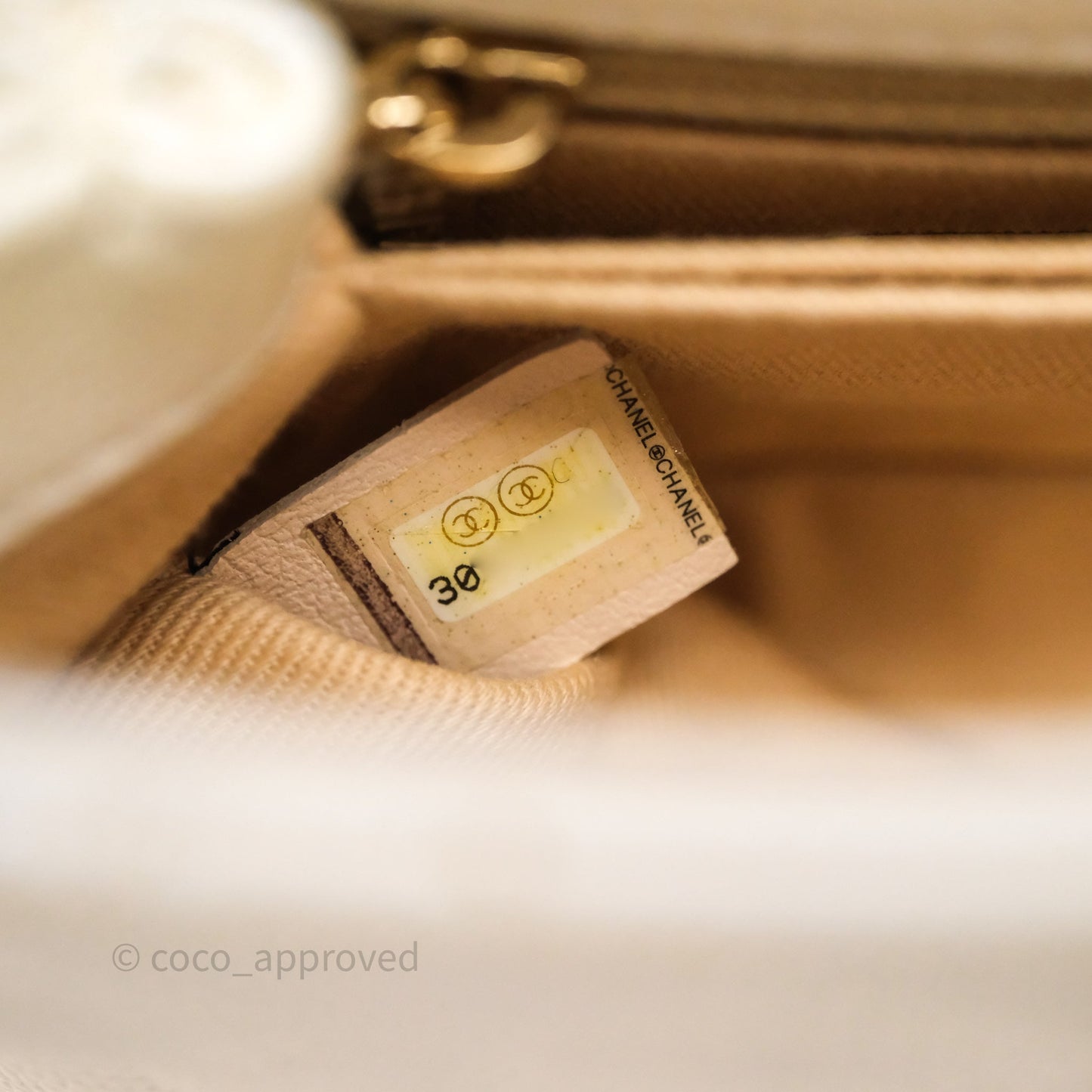 Chanel Mini Coco Handle Quilted Iridescent White Caviar Gold Hardware