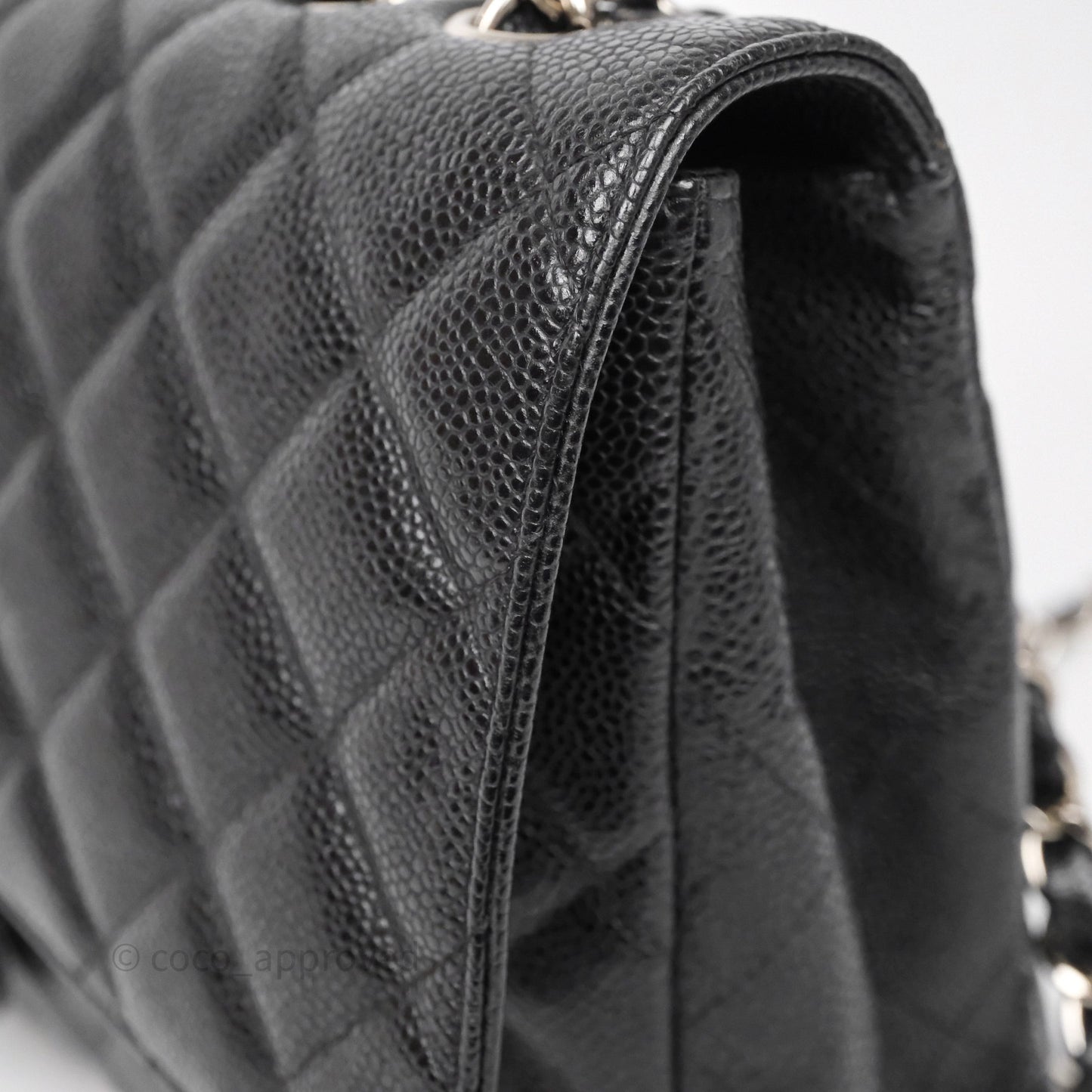 Chanel Jumbo Single Flap Black Caviar Silver Hardware