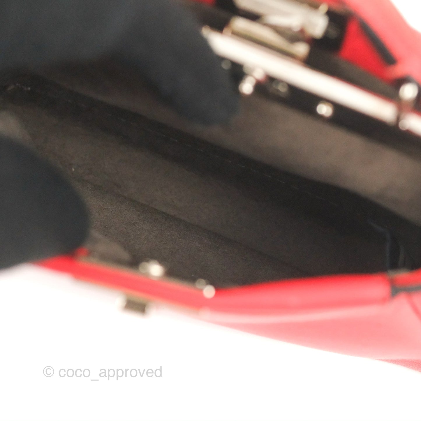 Fendi Micro Peekaboo Bag Red Calfskin Silver Hardware