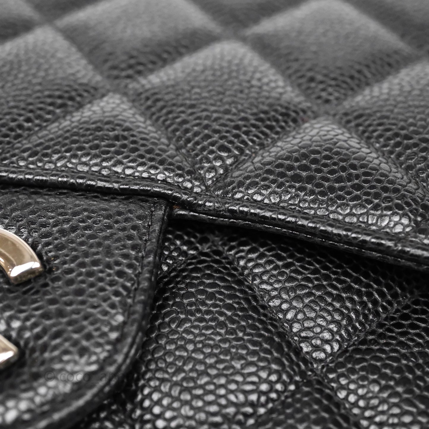 Chanel Jumbo Single Flap Black Caviar Silver Hardware