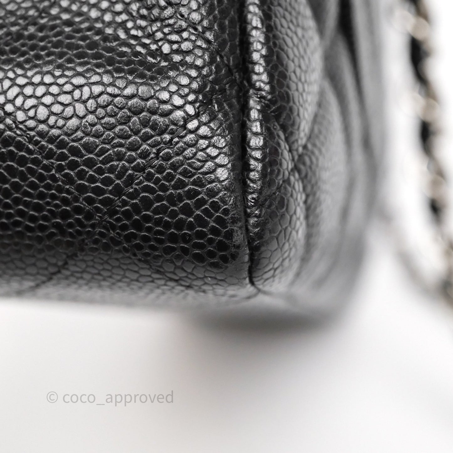 Chanel Jumbo Single Flap Black Caviar Silver Hardware