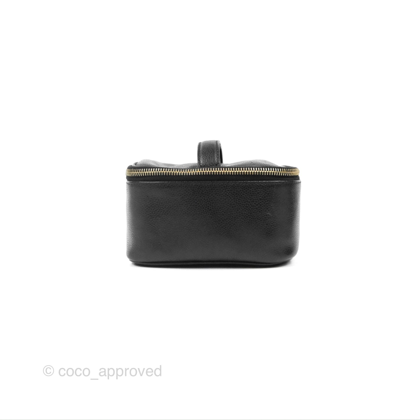 Chanel Vintage Square Vanity Case Black Caviar Gold Hardware