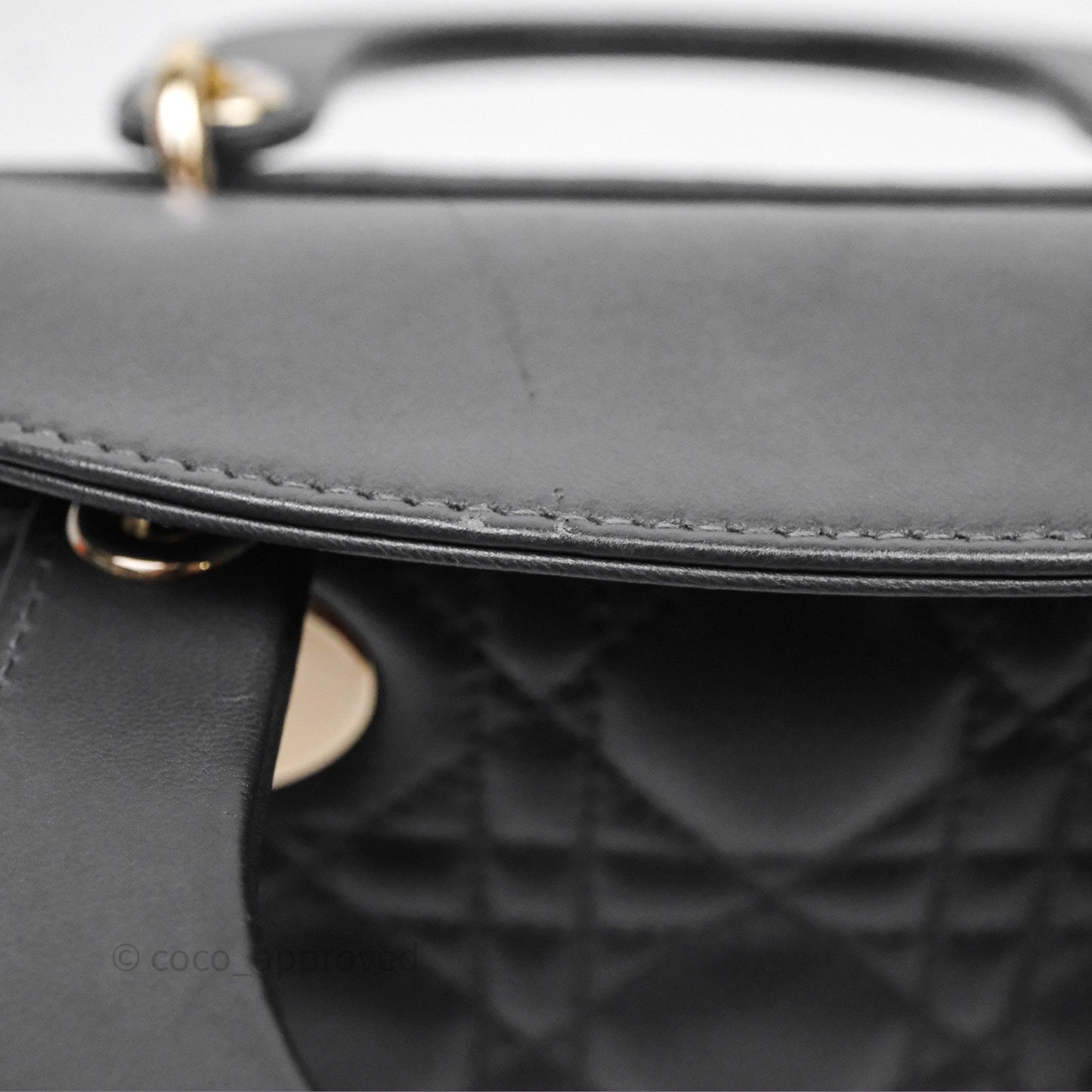 Christian Dior Small Lady Dior My ABCDior Bag Dark Grey Cannage Lambskin