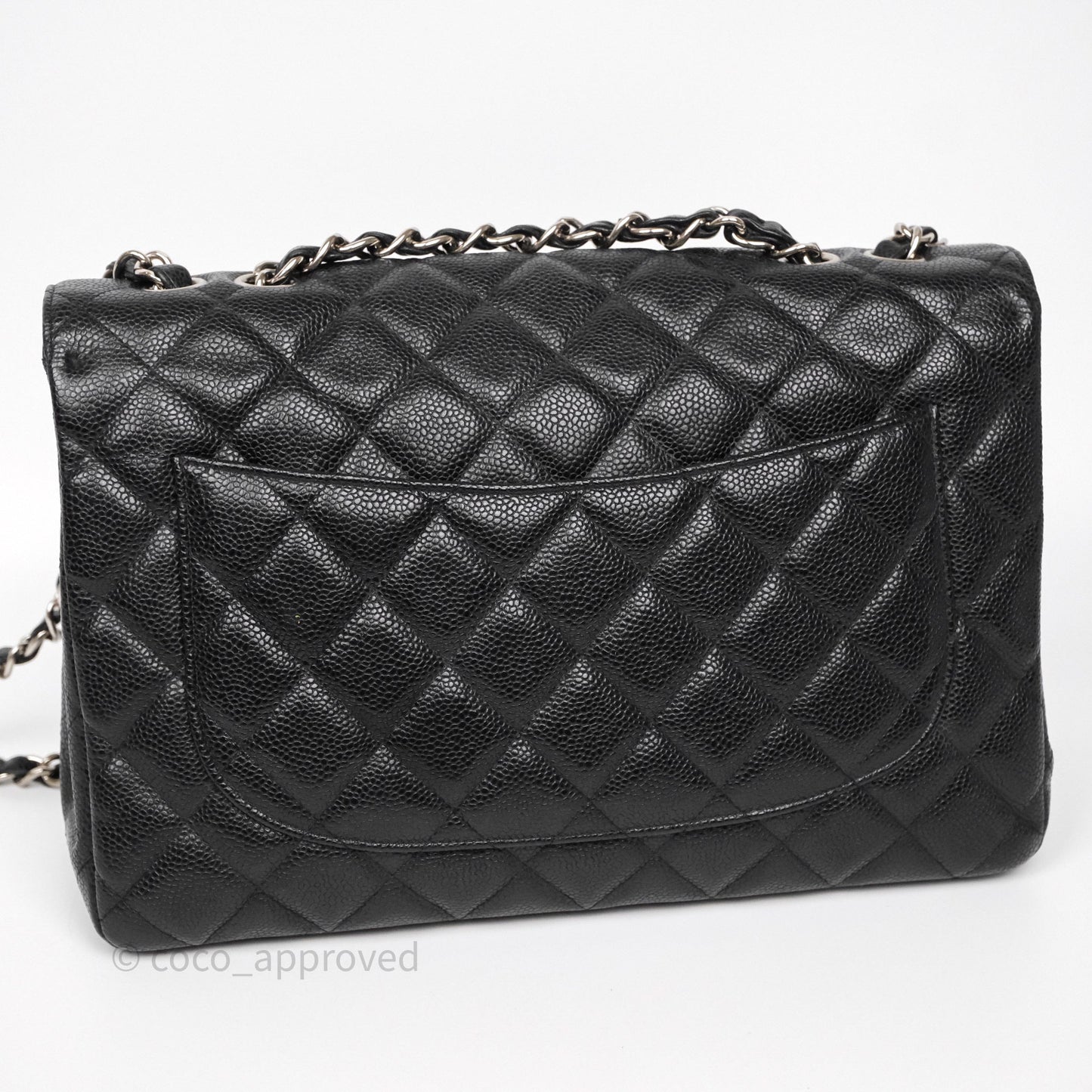 Chanel Jumbo Single Flap Black Caviar Silver Hardware