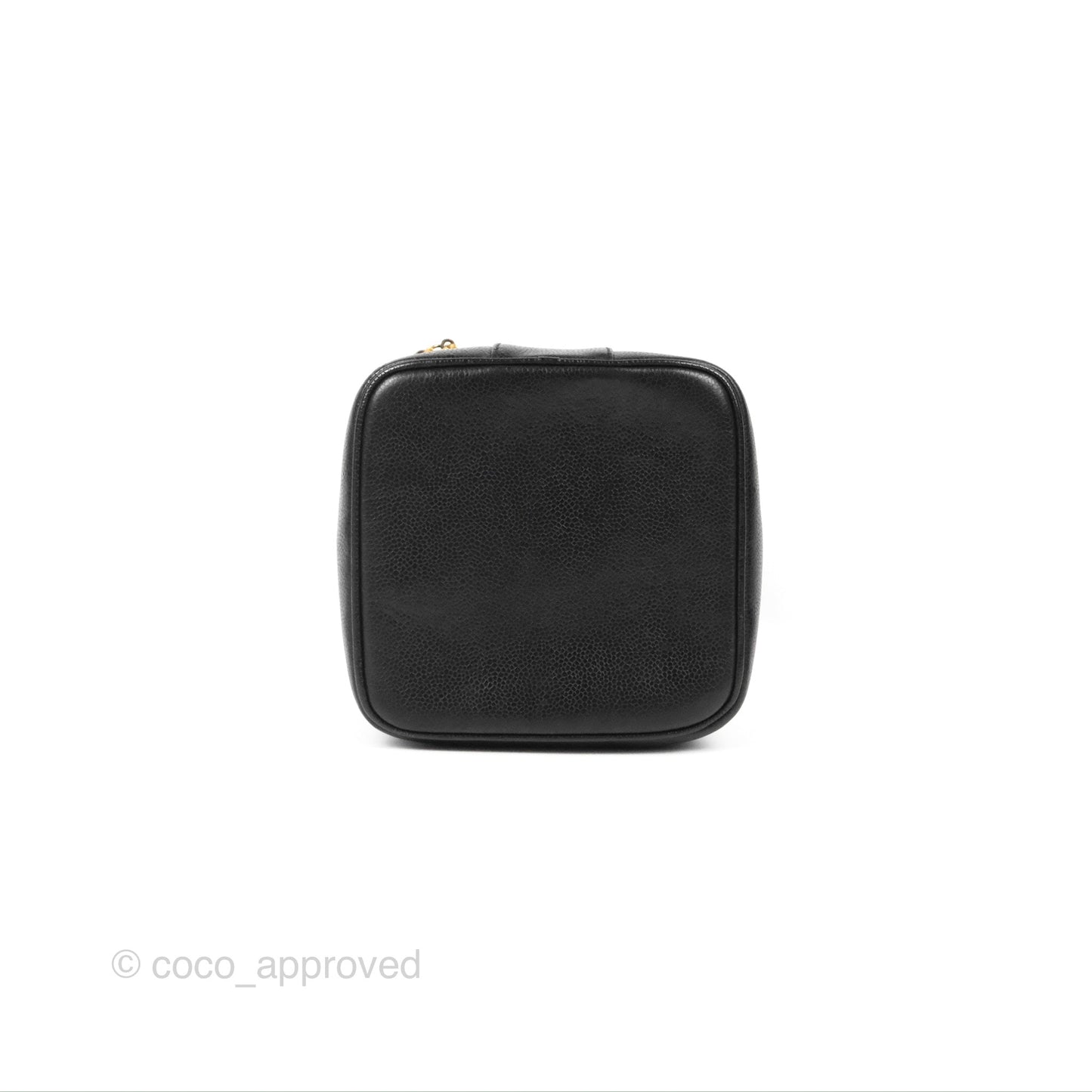 Chanel Vintage Square Vanity Case Black Caviar Gold Hardware