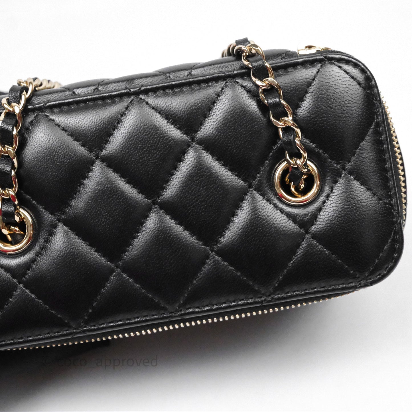 Chanel Classic Vanity with Chain Black Lambskin Gold Hardware