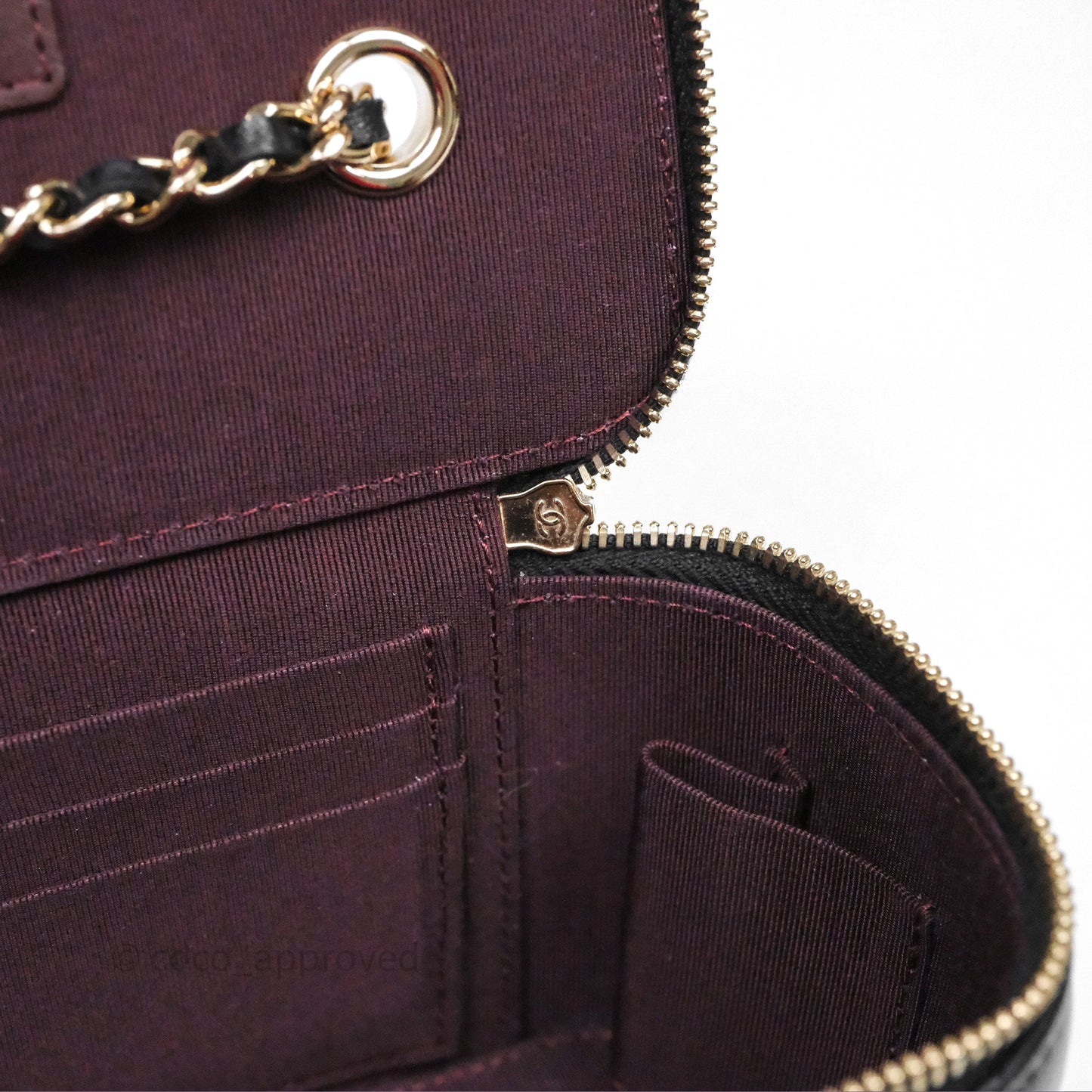 Chanel Classic Vanity with Chain Black Lambskin Gold Hardware