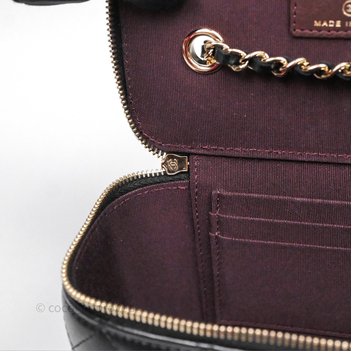 Chanel Classic Vanity with Chain Black Lambskin Gold Hardware